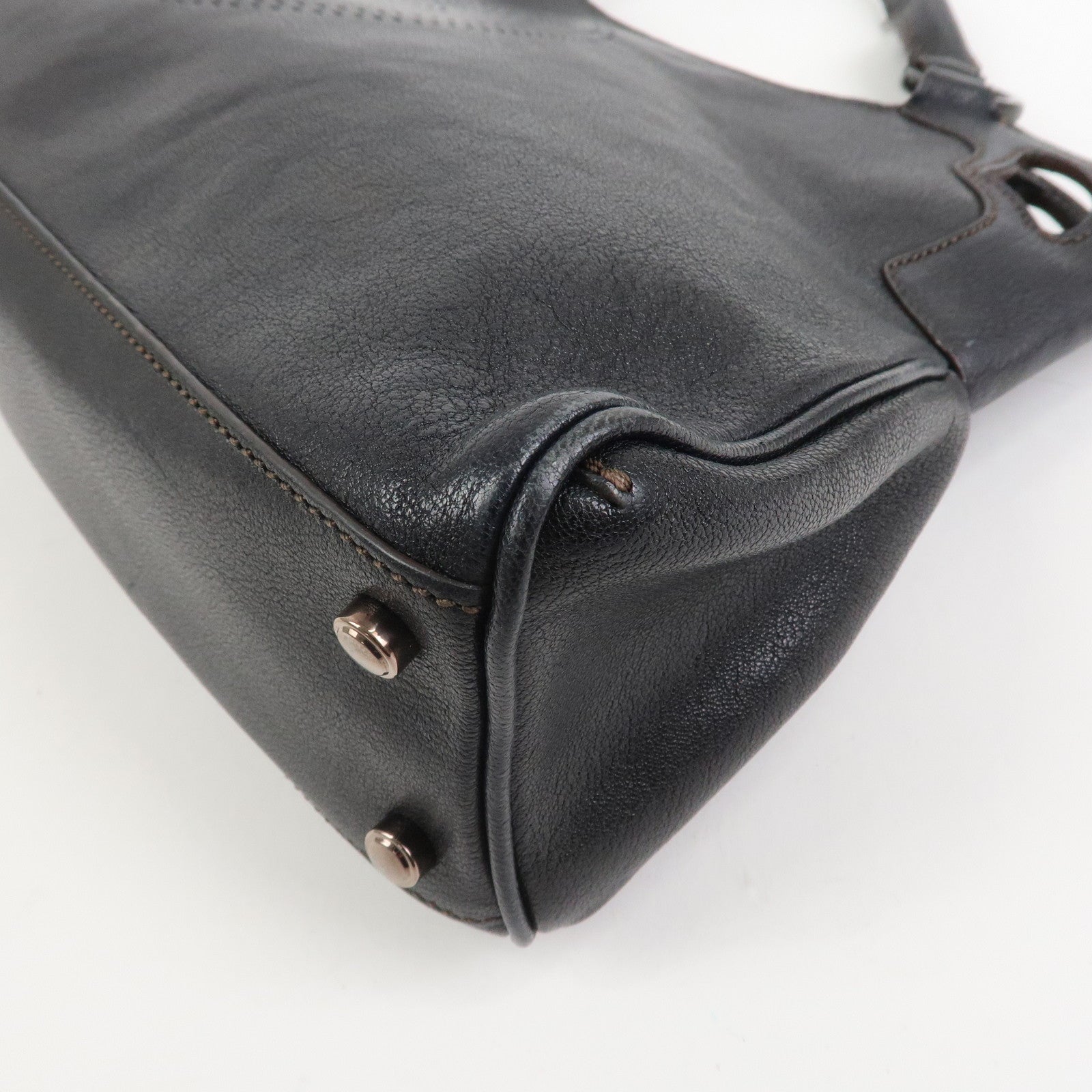 Cartier Marcello Leather Hand Bag Tote Bag Black