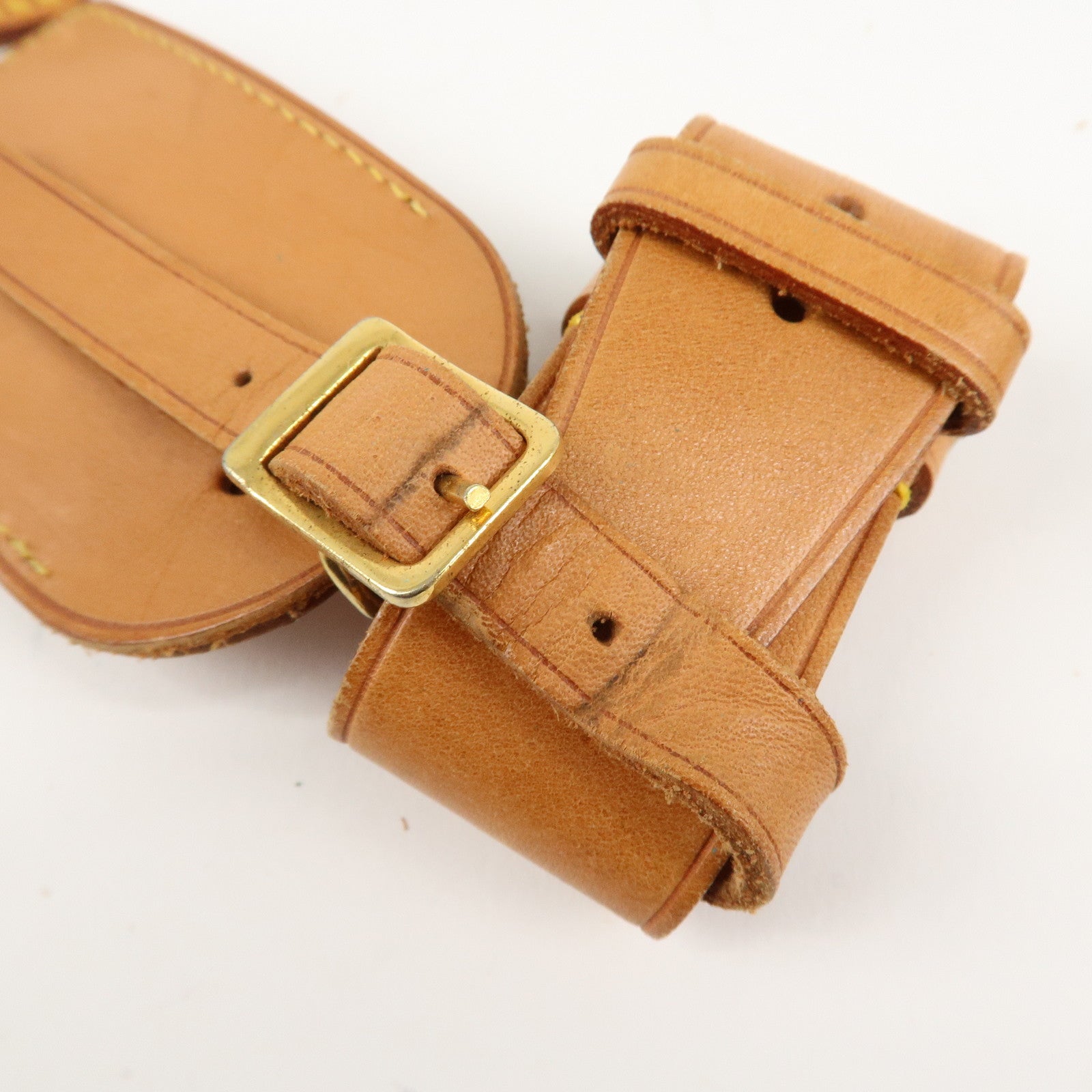 Louis Vuitton Set of 10 Leather Name Tag & Poignet Natural Used