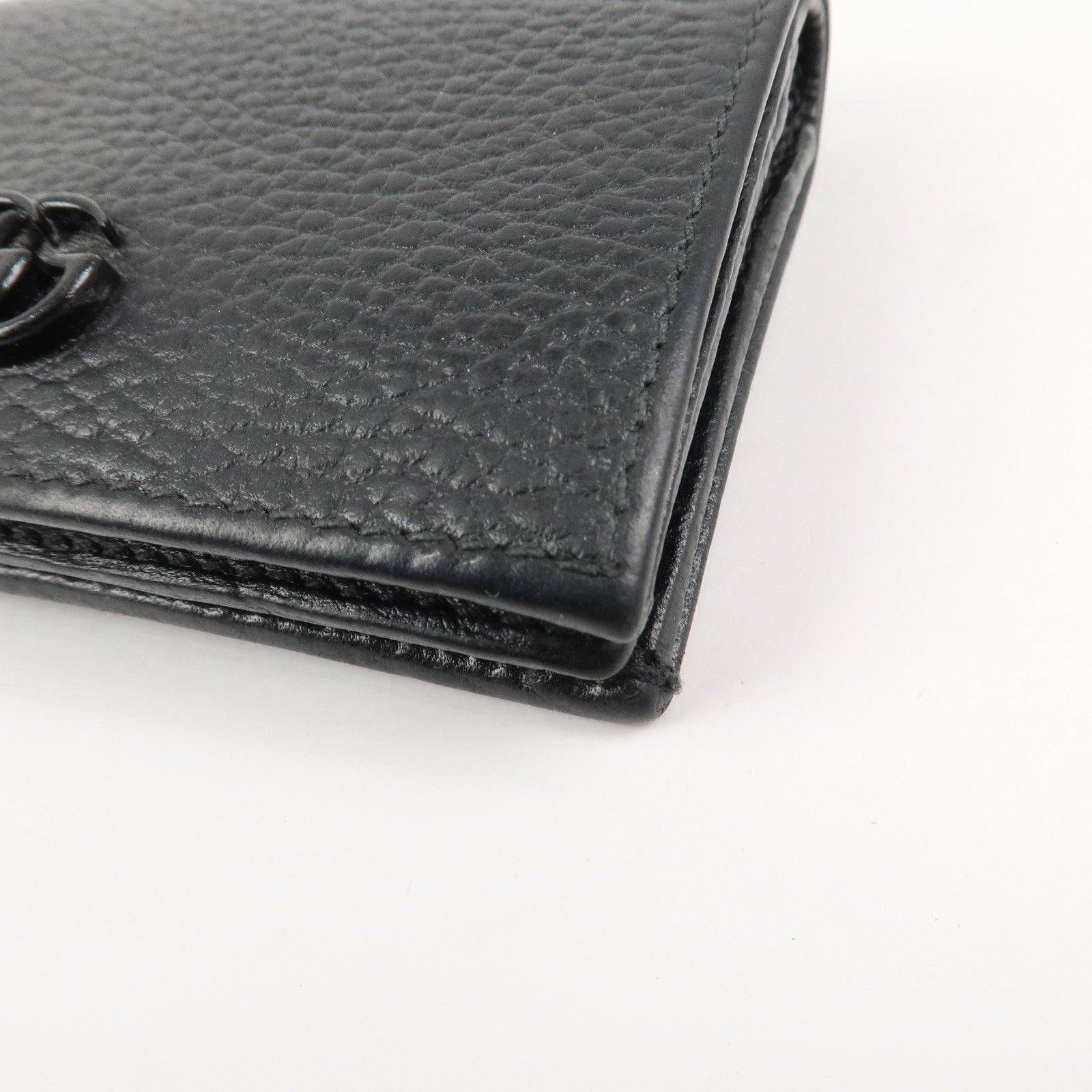 GUCCI GG Marmont Double G Mini Leather Wallet Compact Wallet 456126
