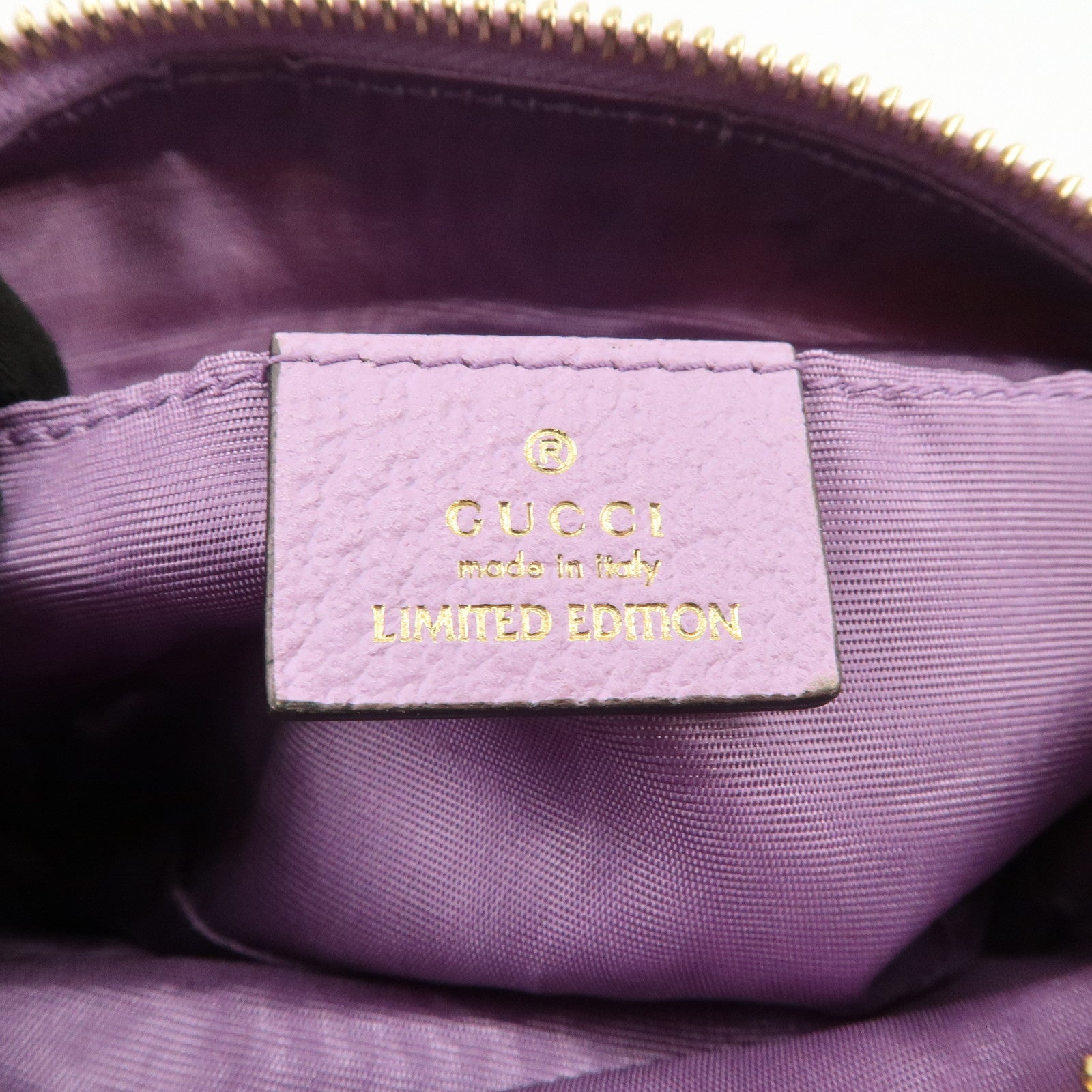 GUCCI GG Marmont Canvas Leather Pouch Flower Purple 577355