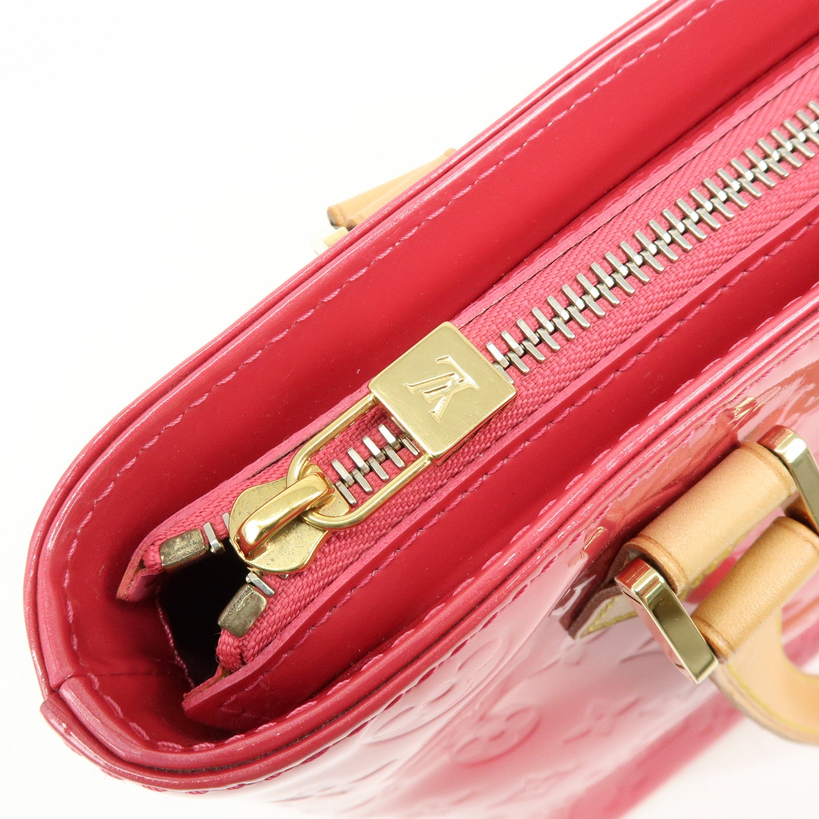 Louis Vuitton Monogram Vernis Houston Hand Bag Framboise N9135F