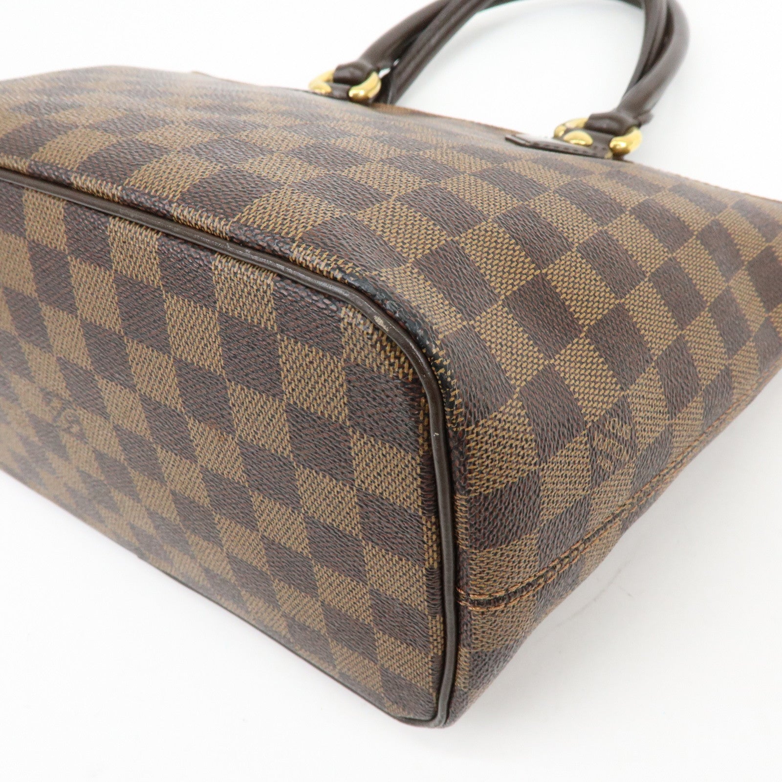 Louis Vuitton Damier Ebene Saleya PM Canvas Leather Tote Bag N51183