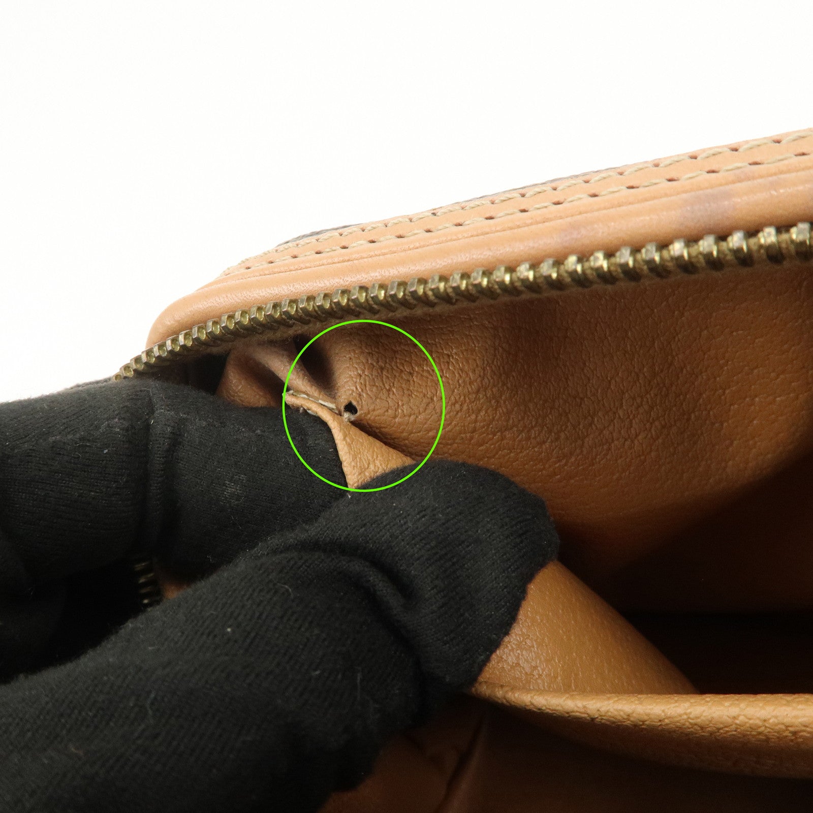 CELINE Macadam PVC Leather Pouch Cosmetic Pouch Brown