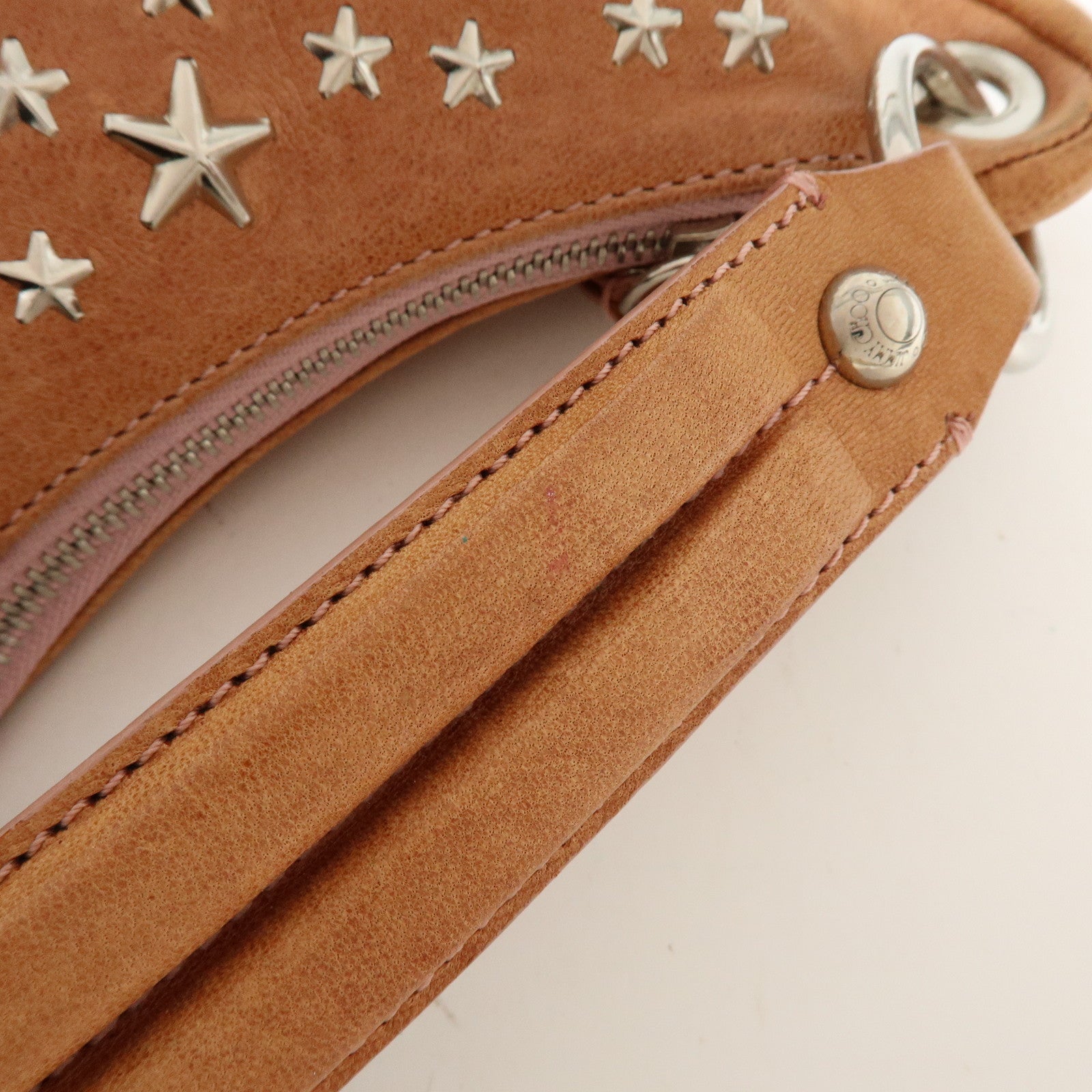 JIMMY CHOO Leather Star Studs Sky 2Way Bag Hand Bag Shoulder Bag