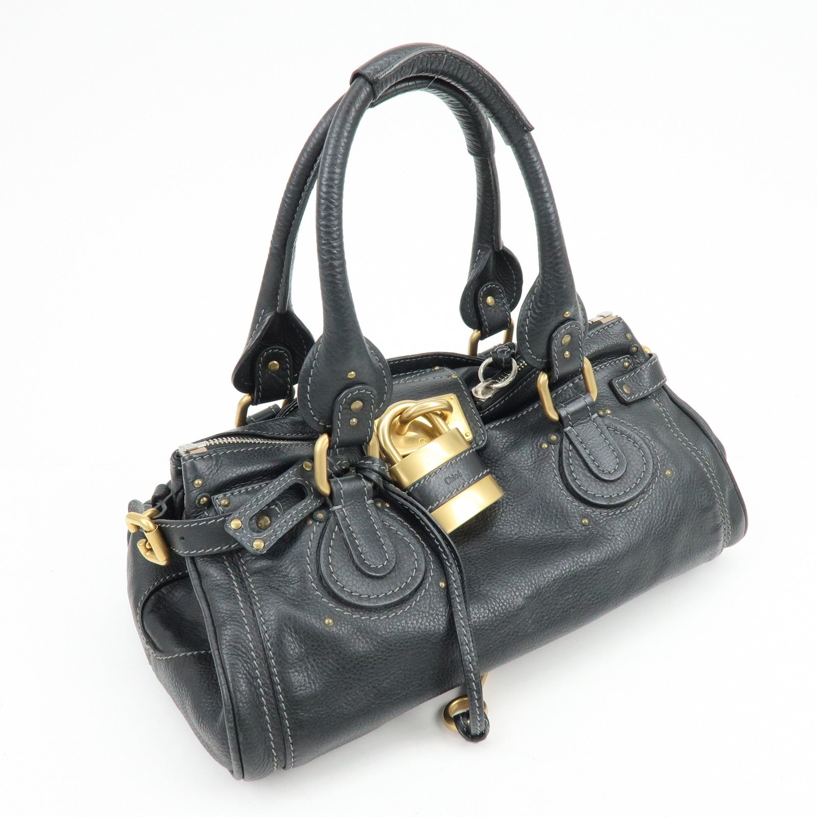 Chloe Paddington Leather Hand Bag Shoulder bag Black