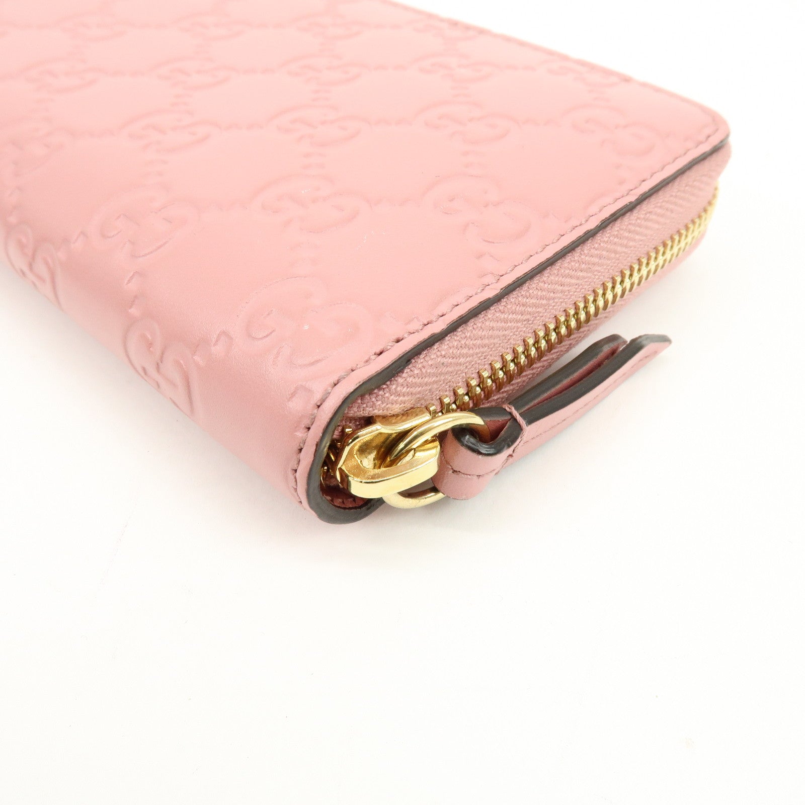 GUCCI Guccissima Leather Icon Zip Around Long Wallet Pink 410102