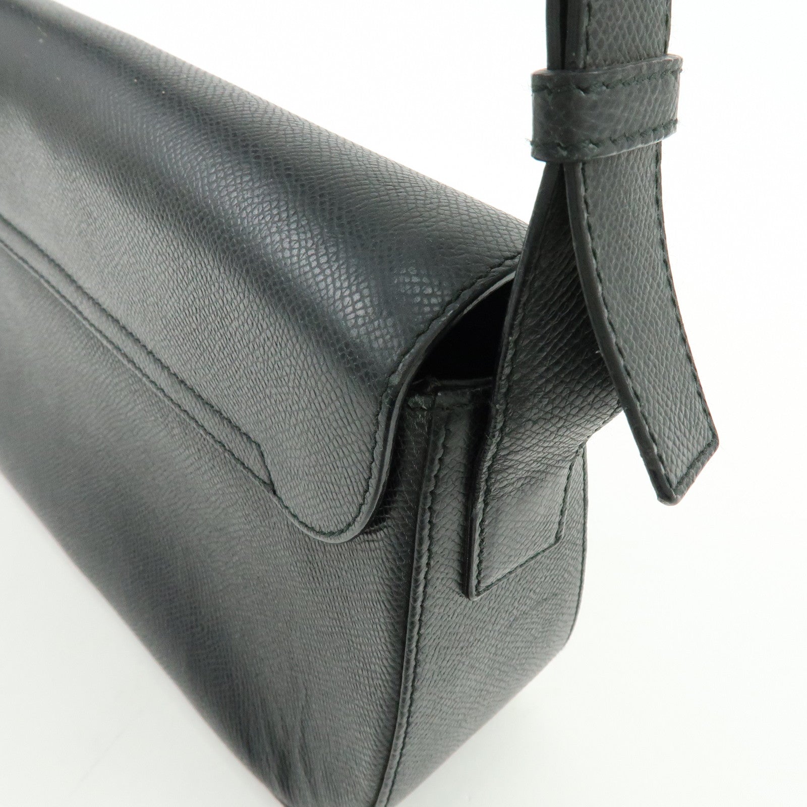 Ferragamo Leather Shoulder Bag Hand Bag Black