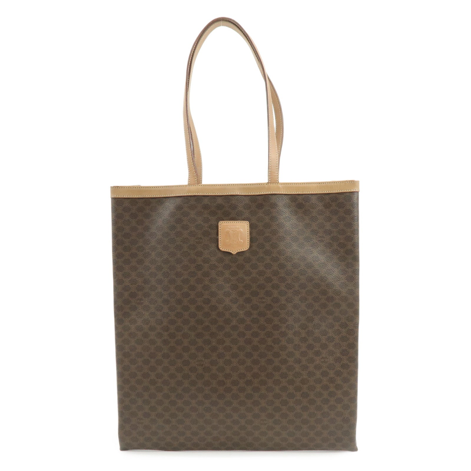 CELINE Macadam PVC Leather Tote Bag Shoulder Bag Brown