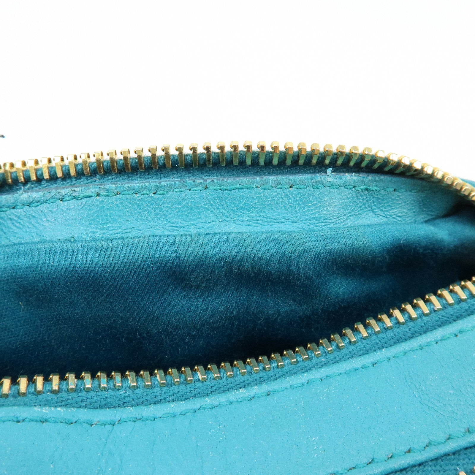 MIU MIU Matelasse Leather 2Way Bag Hand Shoulder Bag Blue RT0543