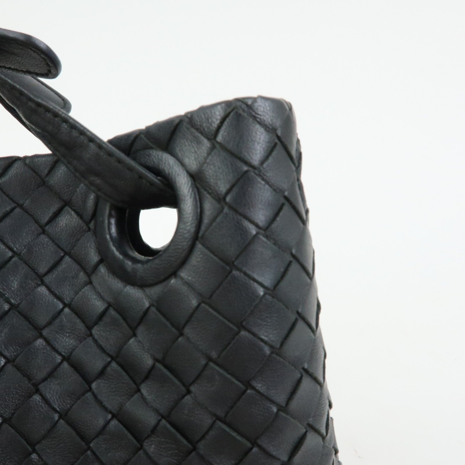 BOTTEGA VENETA Intrecciato Leather Garda Hand Bag Black 179320