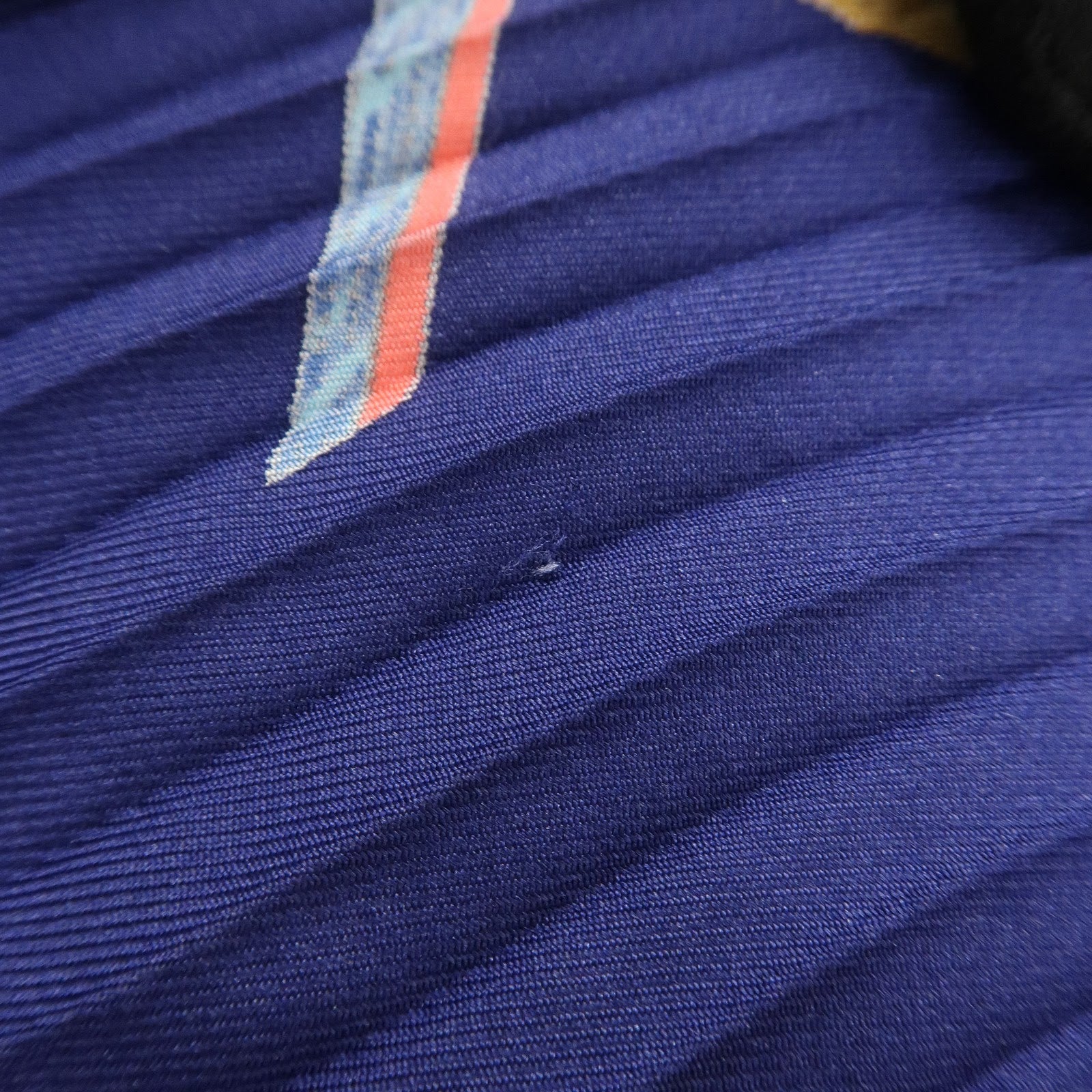 HERMES Carre Silk 100% Pleats Scarf Jardin Creole Blue Green Navy Used