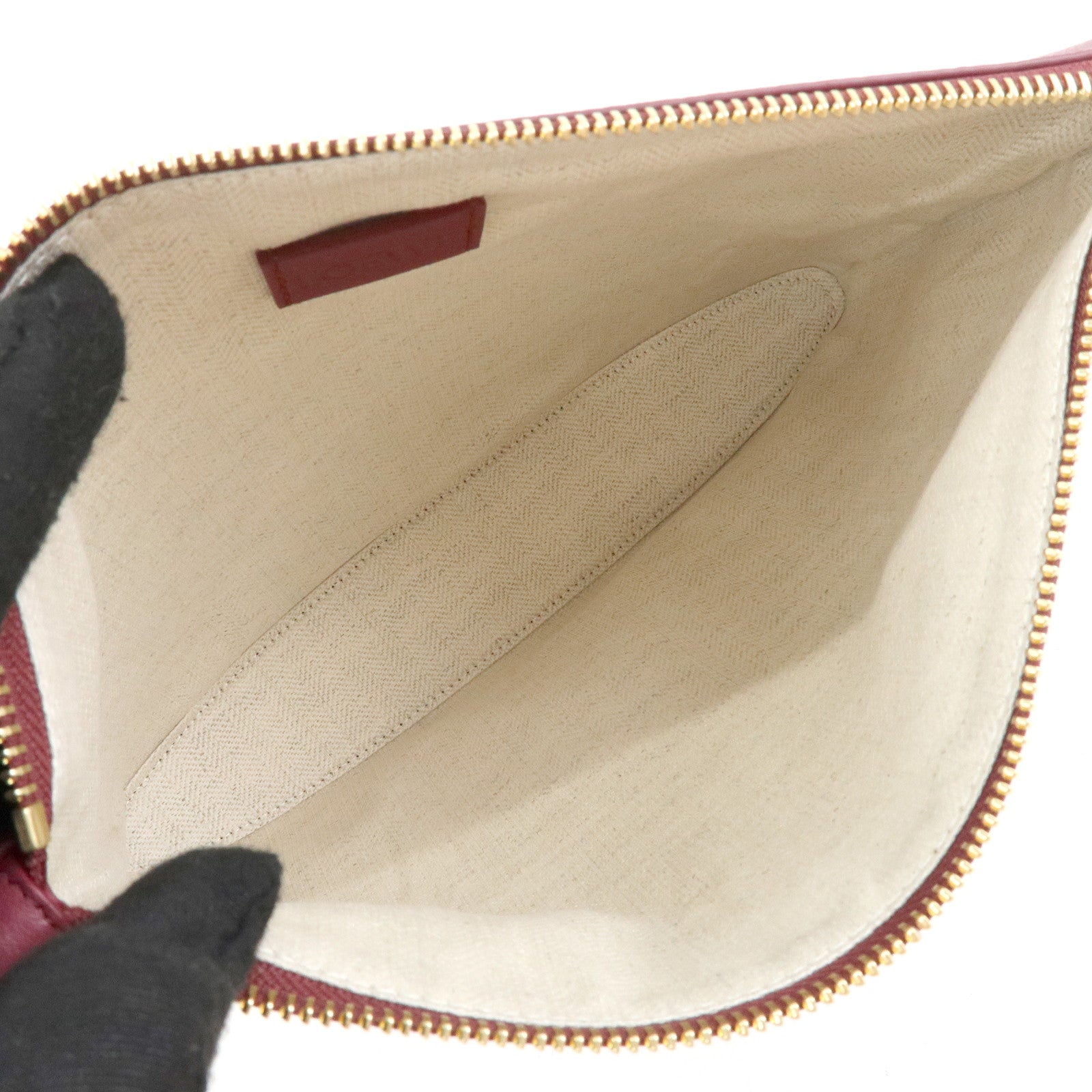 LOEWE Nappa Leather Clutch Bag Pouch Purple