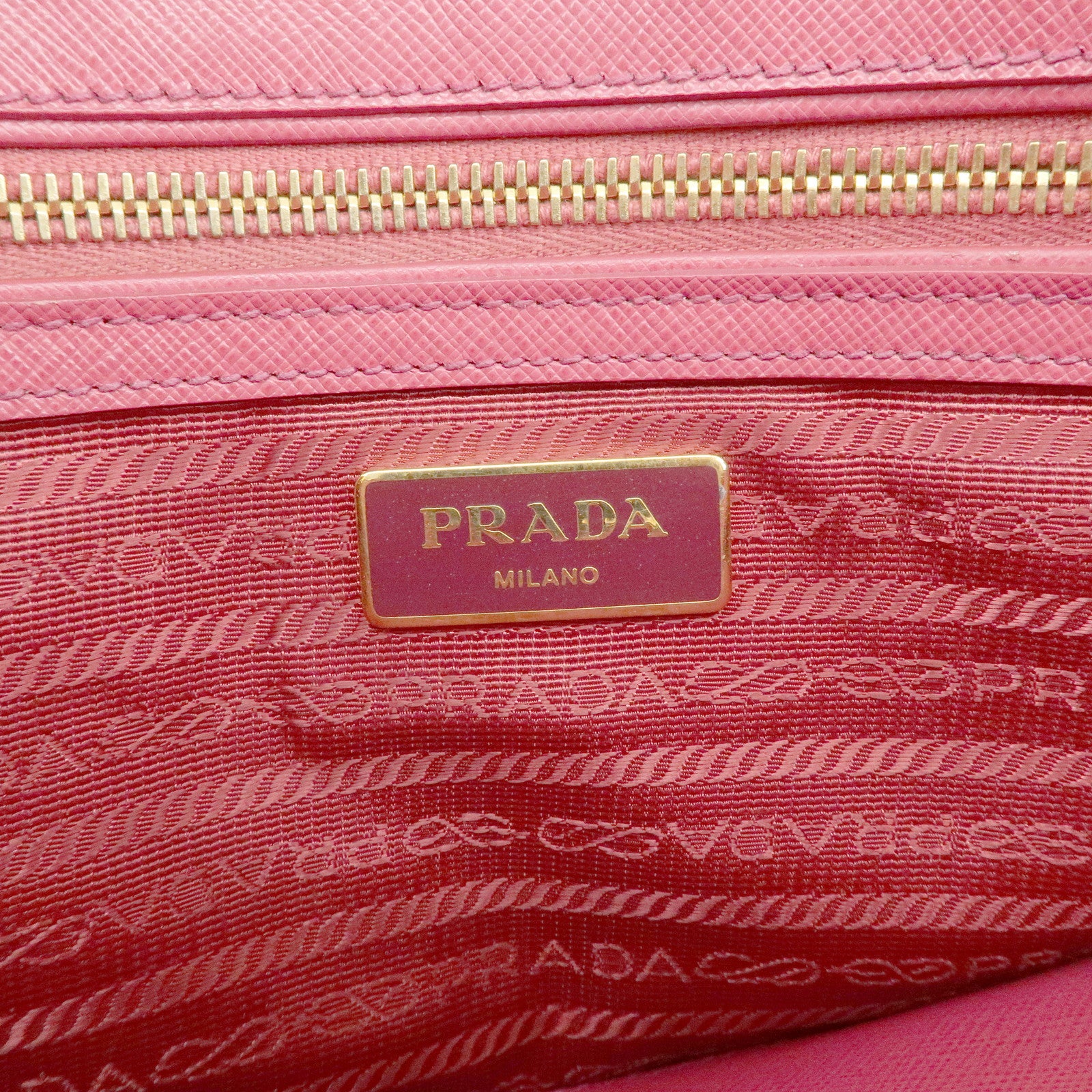 PRADA Triangle Logo Saffiano Leather 2Way Bag Hand Bag Pink BN1801
