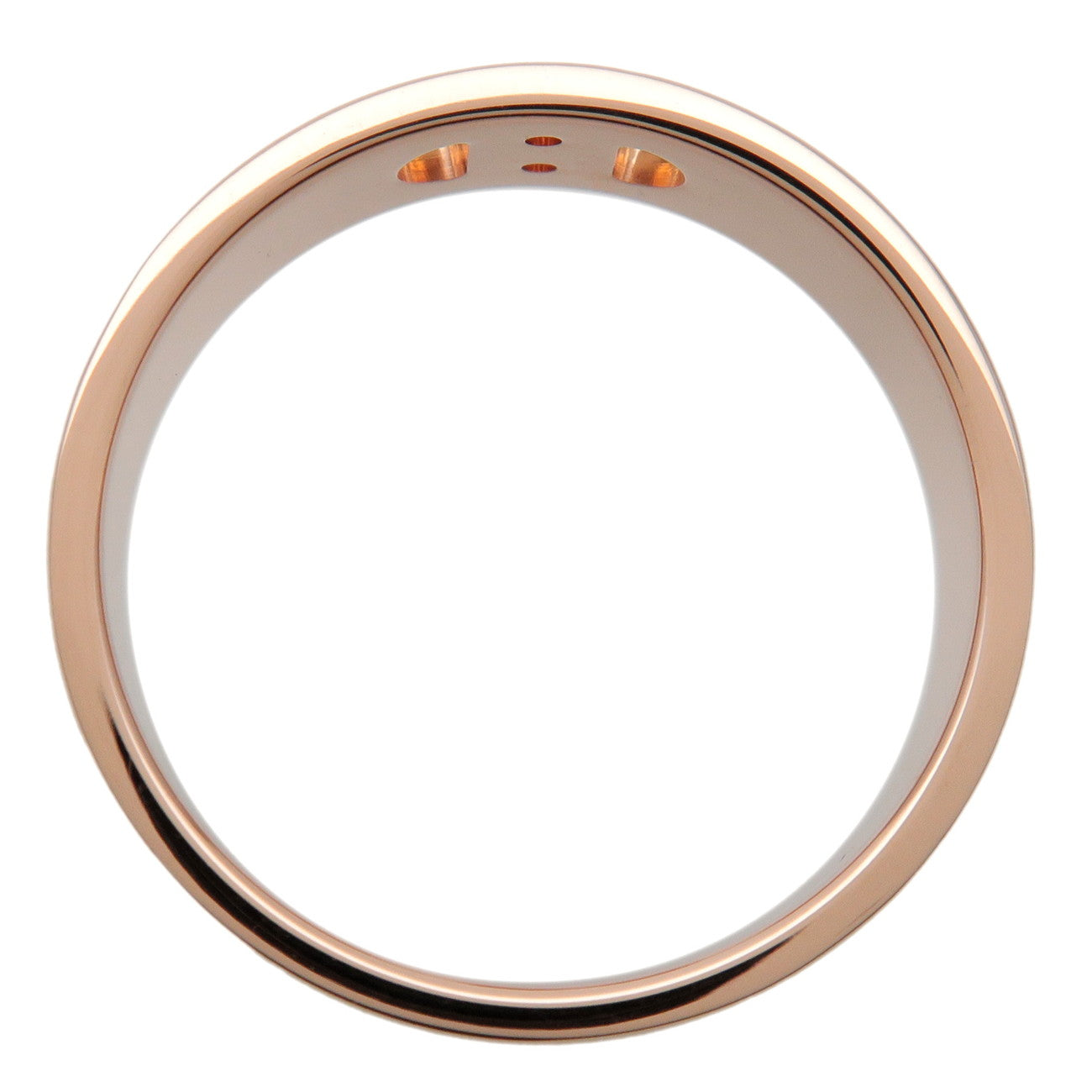 HERMES H Dunkle PM Diamond Ring K18PG Rose Gold #49 US5 EU49 HK10.5