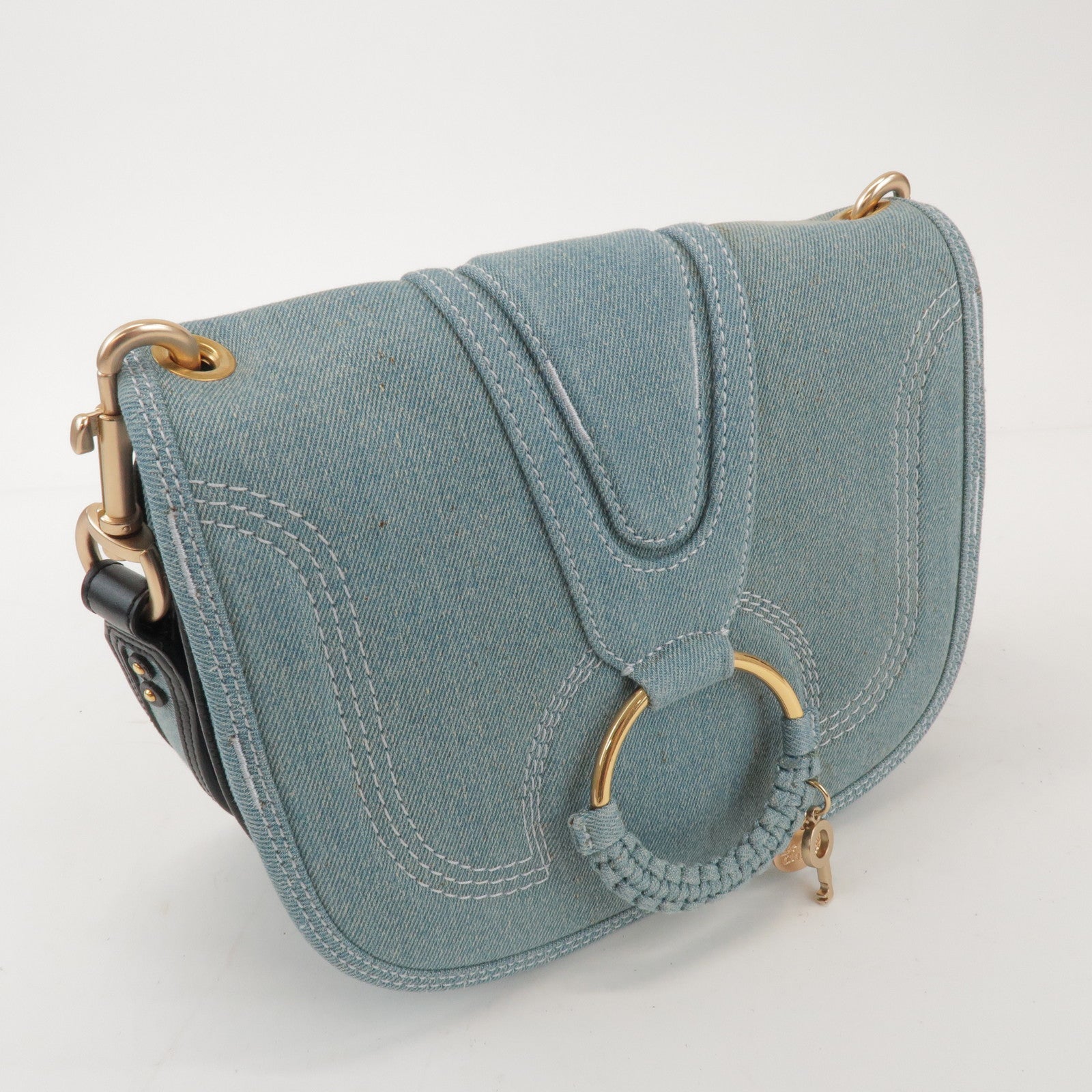 Chloe See by Chloe Hana Denim Leather Shoulder Bag Denim