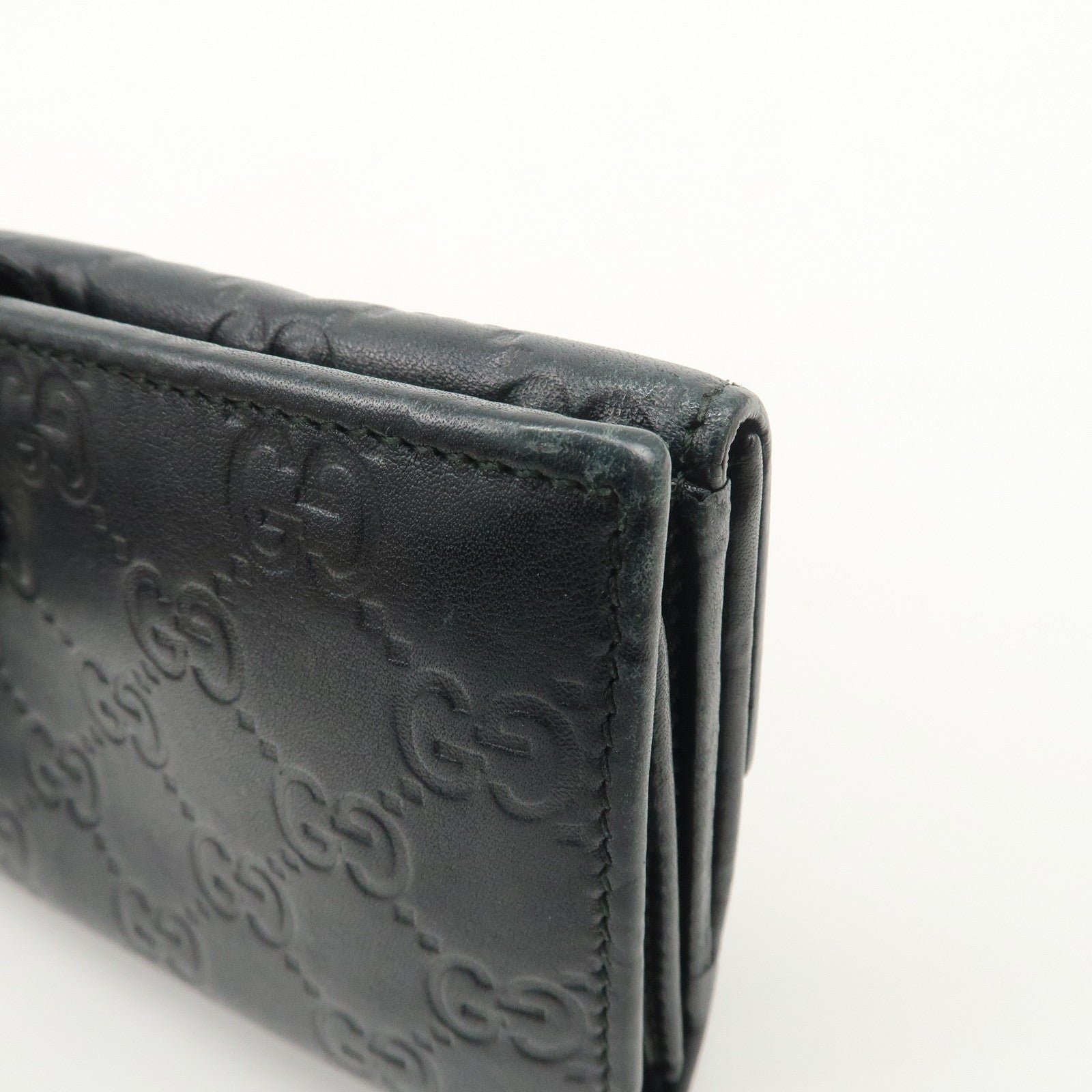 GUCCI Guccissima Lovely Heart W Hook Long Wallet Black 203550