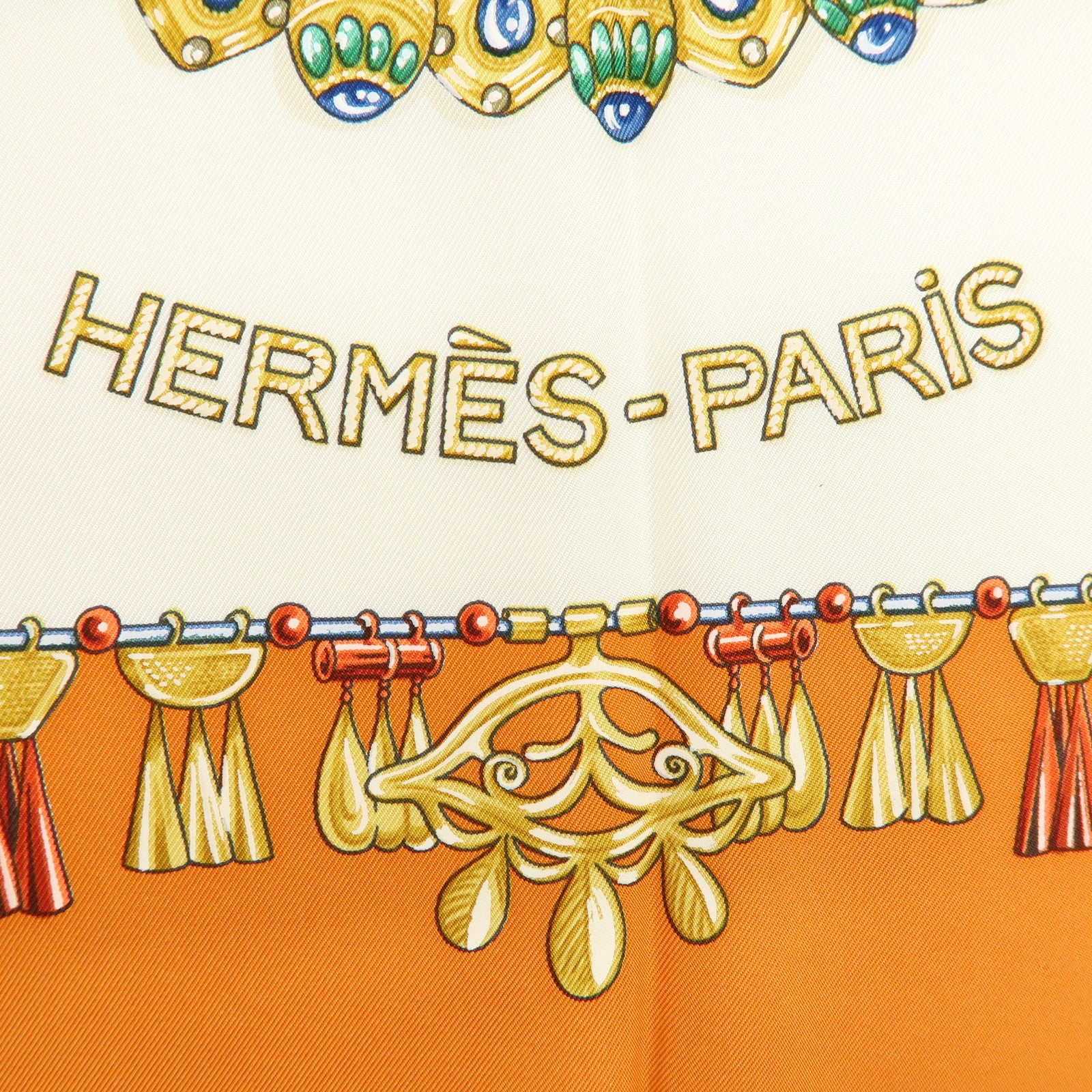 HERMES Carre 90 Silk 100% Scarf PARURES DES MAHARAJAS