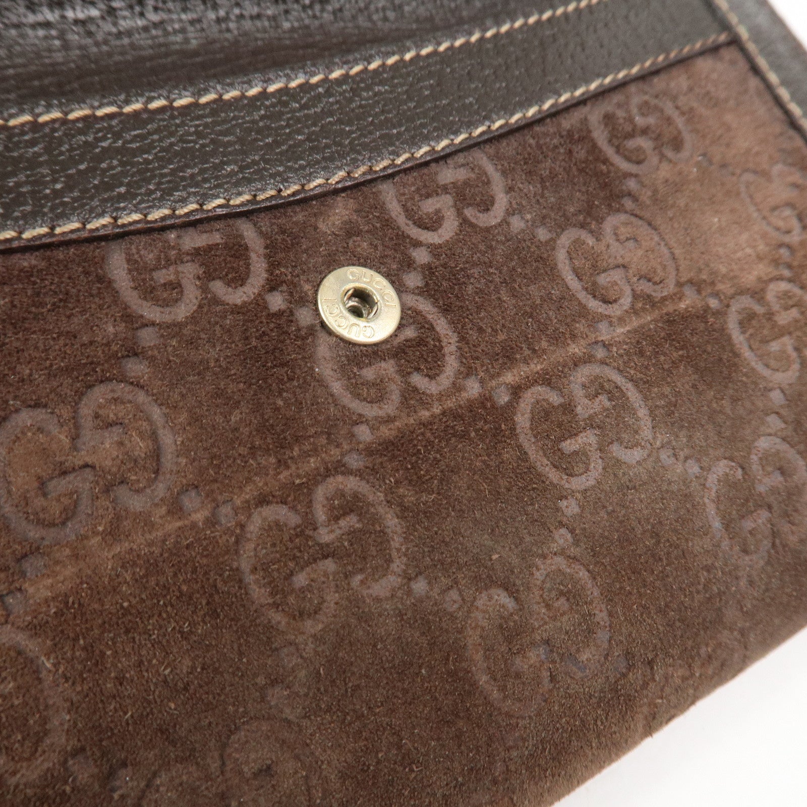 GUCCI Set Of 2 Suede Leather Bi-Fold Long Wallet 499359 153211