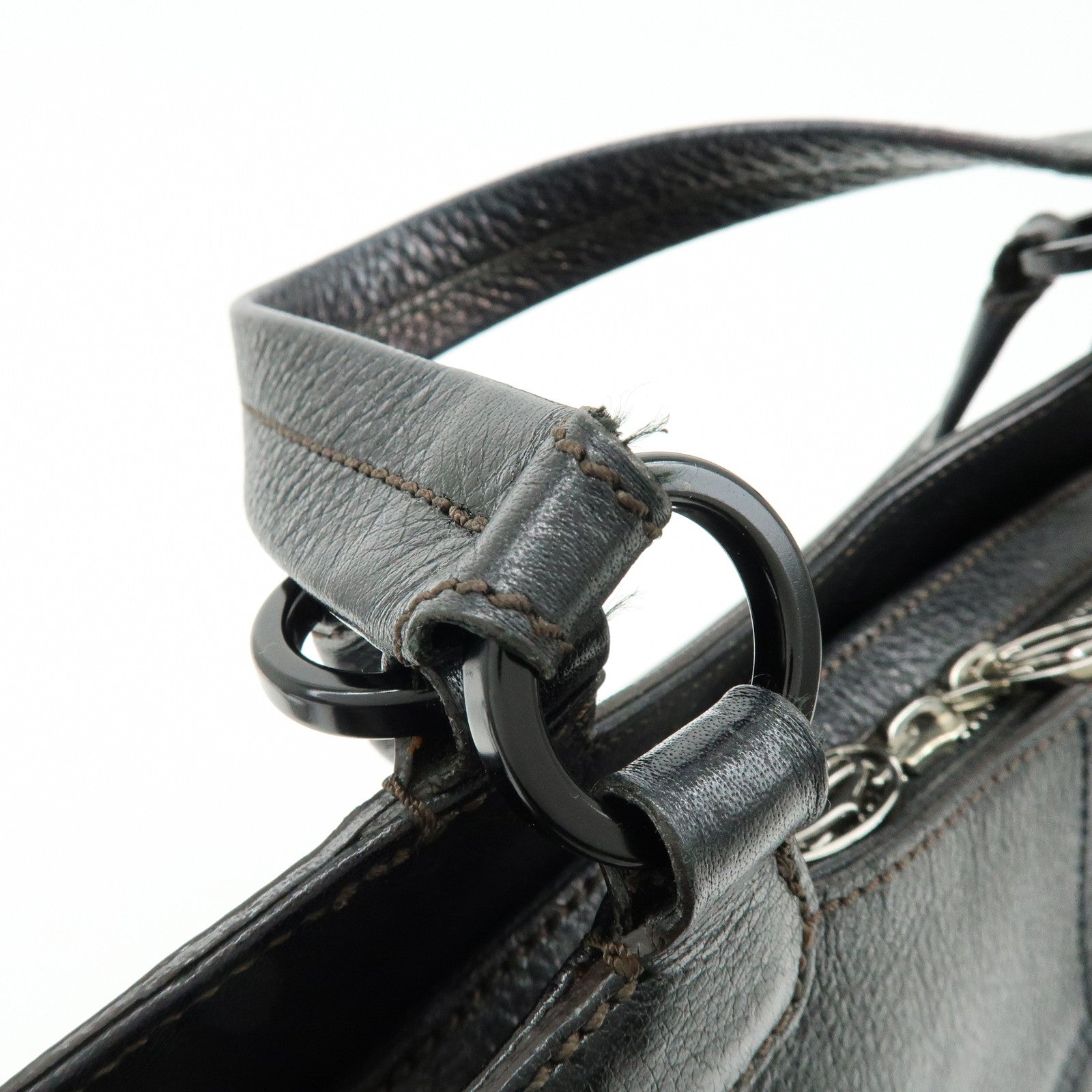 Cartier Marcello de Cartier Leather 2Way Shoulder Hand Bag Black