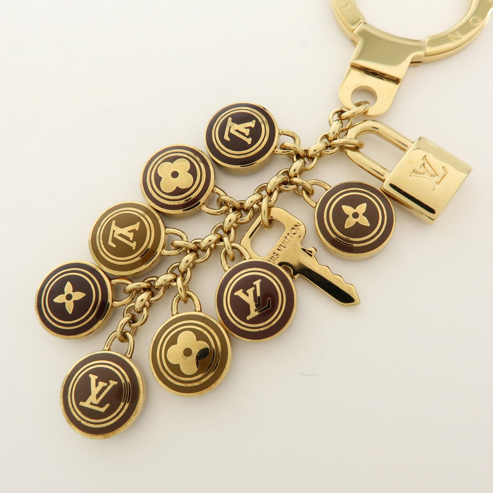Louis Vuitton Porte Cles Pastilles Bag Charm Gold Brown M65387