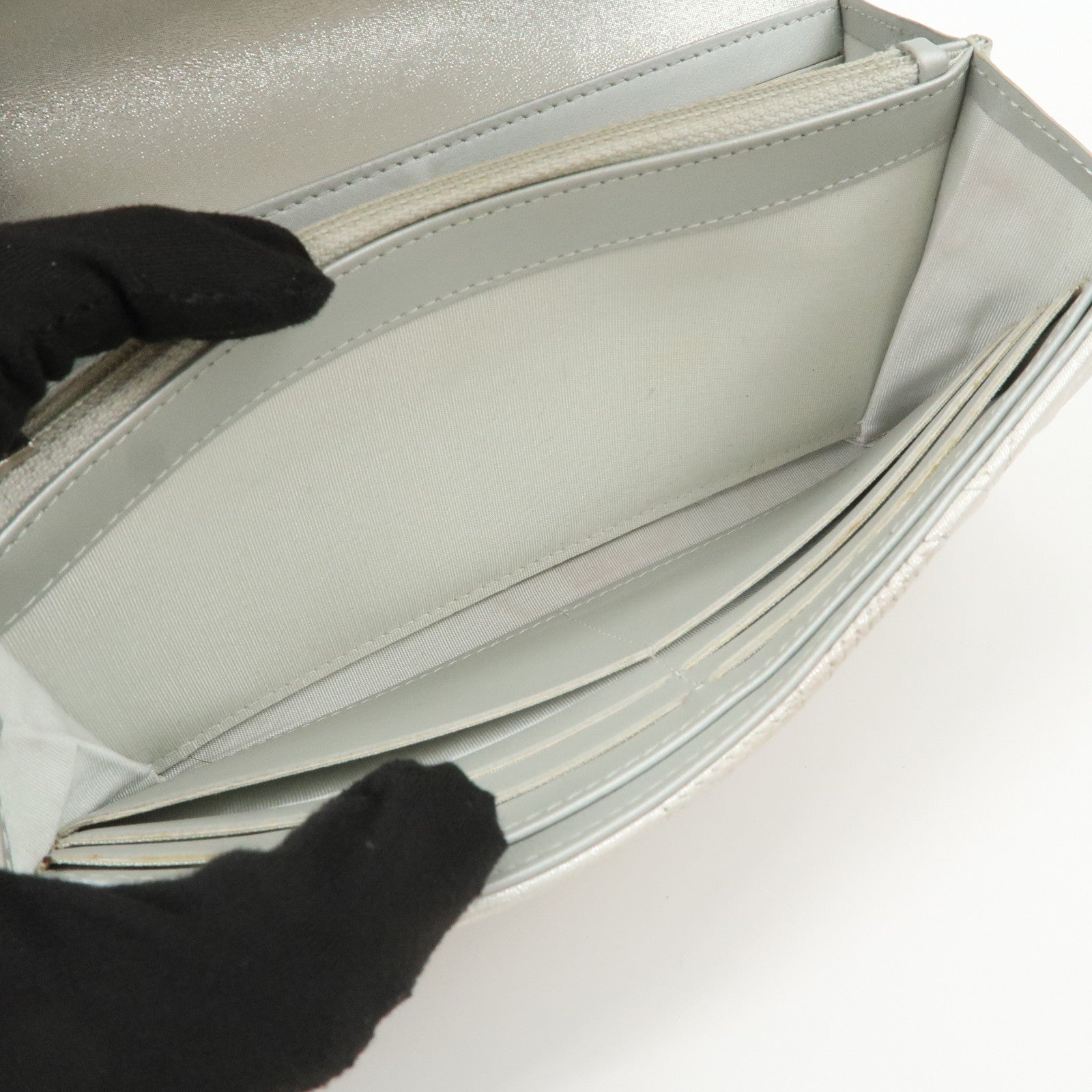 CHANEL Lamb Skin Star Embossed Flap Long Wallet 2017 Limited A70097