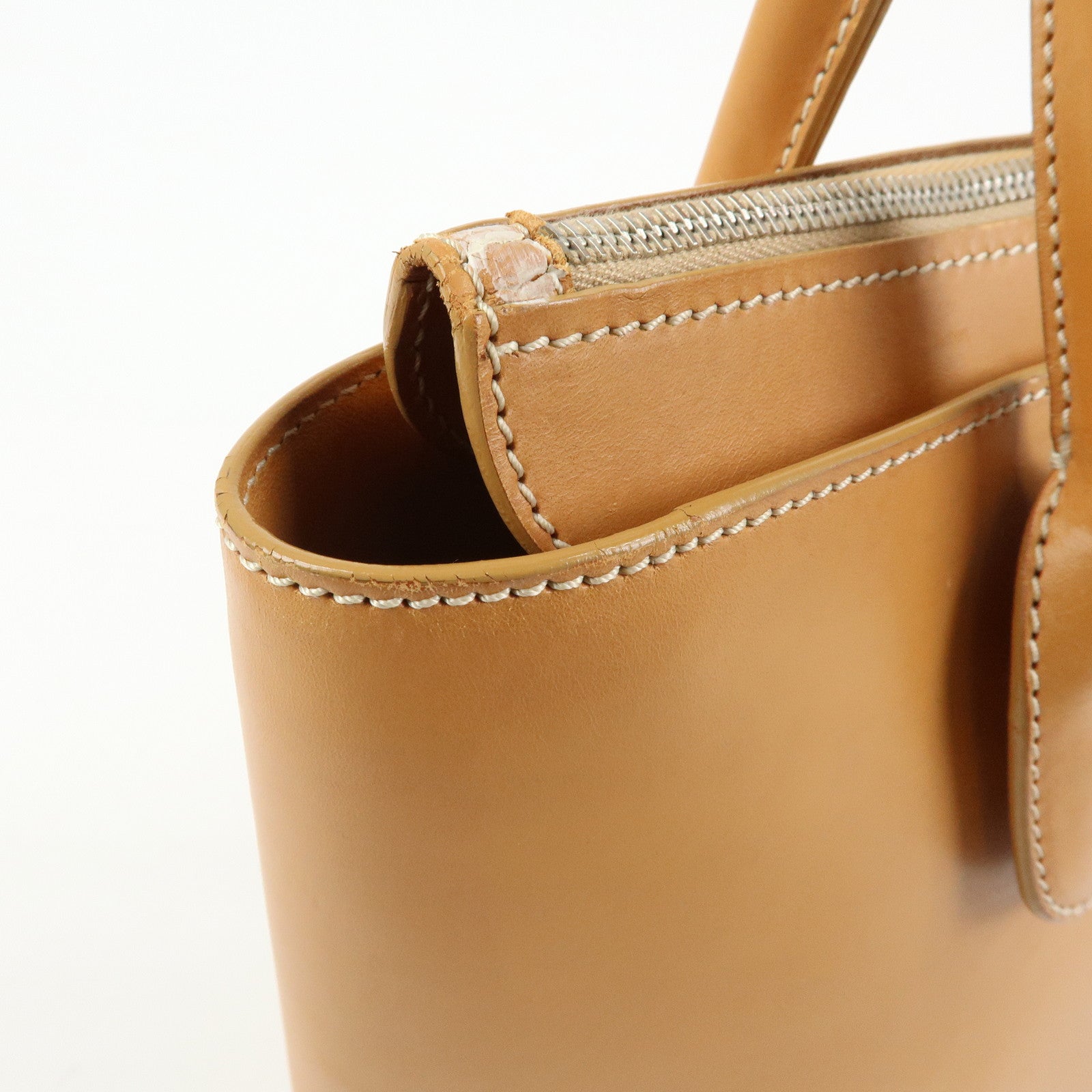 TOD'S Logo Leather 2Way Bag Tote Bag Shoulder Bag Camel