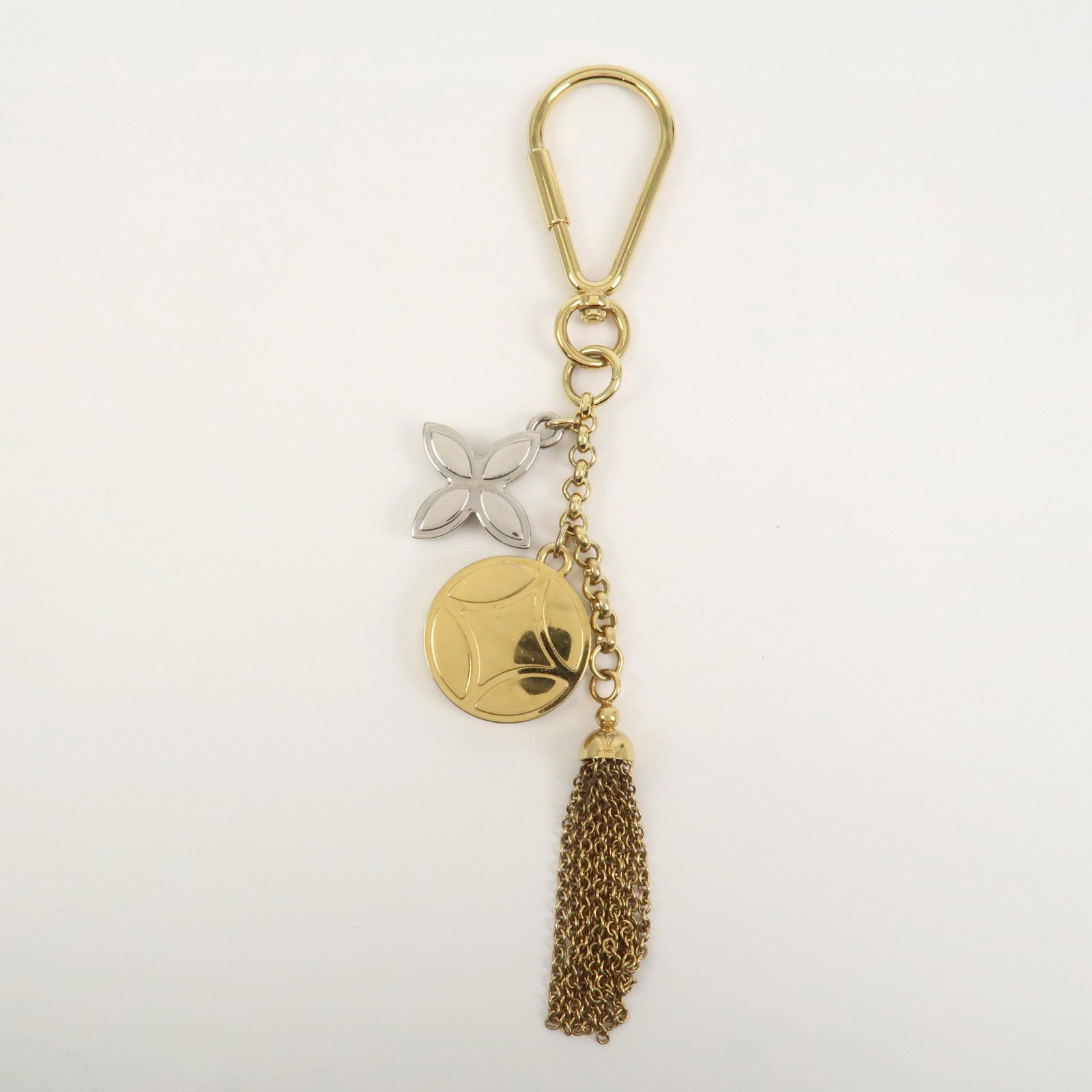 Louis Vuitton Porte Cles Ice Flower Bag Charm Gold Silver M66780