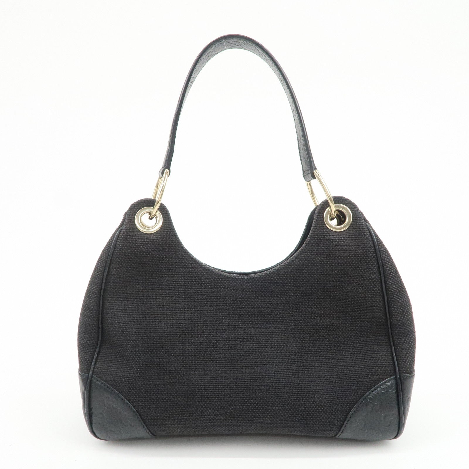 GUCCI Guccissima Leather Canvas Shoulder Bag Hand Bag Brown 257265