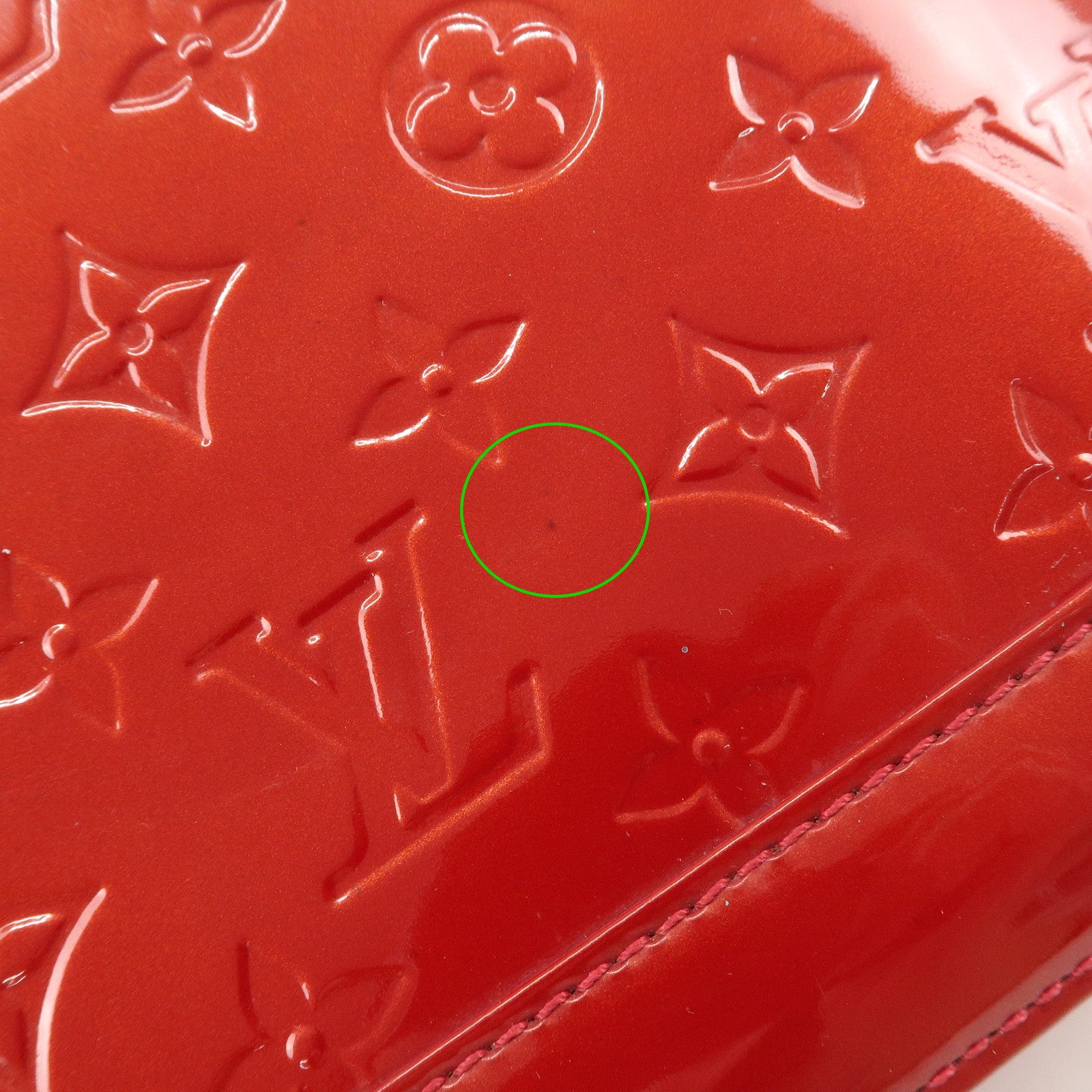 Louis Vuitton Monogram Vernis Alma BB 2Way Bag Red M91606 Used