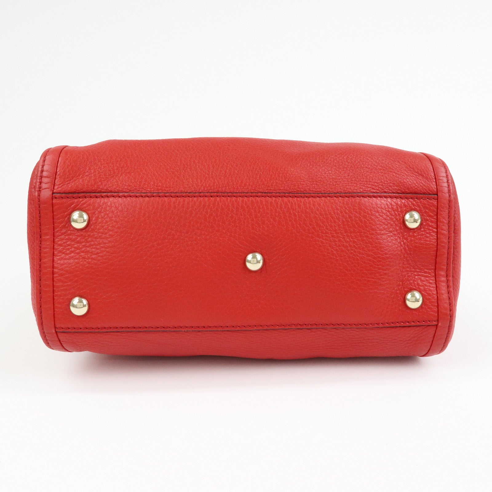 GUCCI SOHO Interlocking G Leather 2Way Bag Hand Bag Red 336751