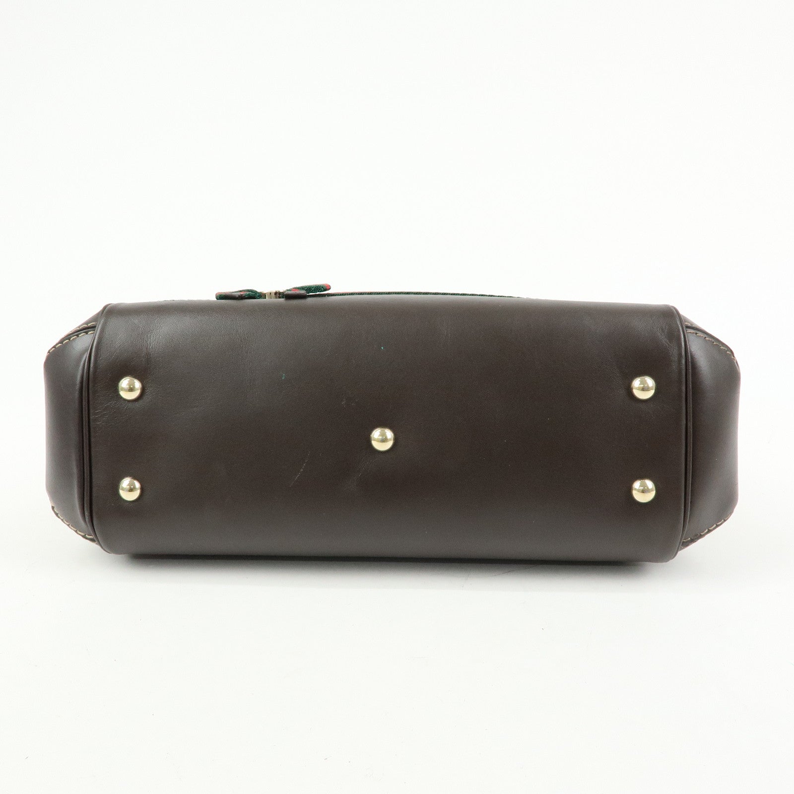 GUCCI Mayfair GG Canvas Leather Hand Bag Beige Brown 269894