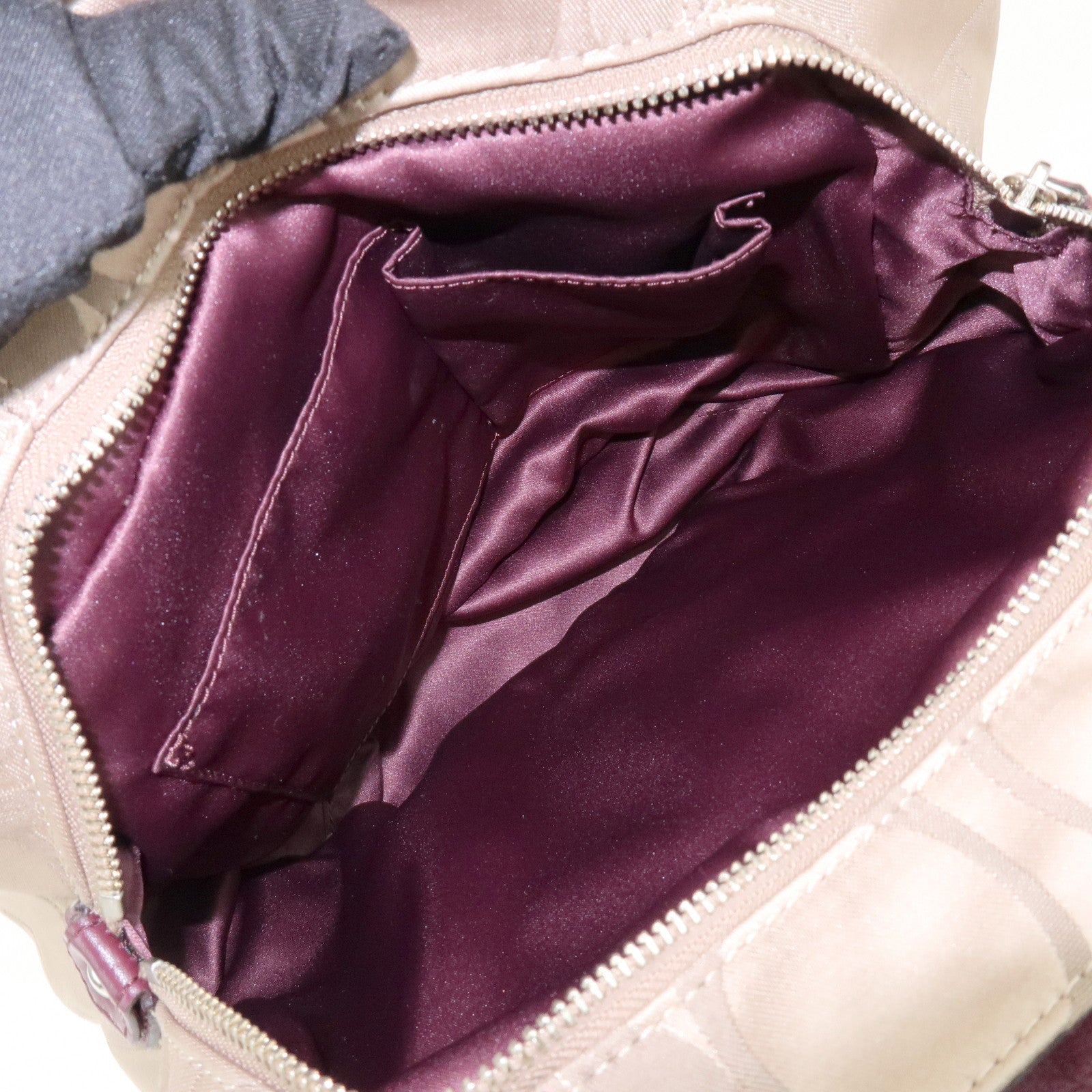 COACH Signature Canvas Leather Shoulder Bag Hand Bag Beige Bordeaux