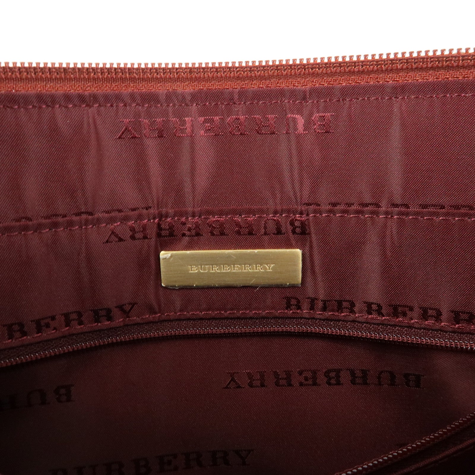 BURBERRY Nova Plaid Canvas Leather Tote Bag Hand Bag Beige Camel