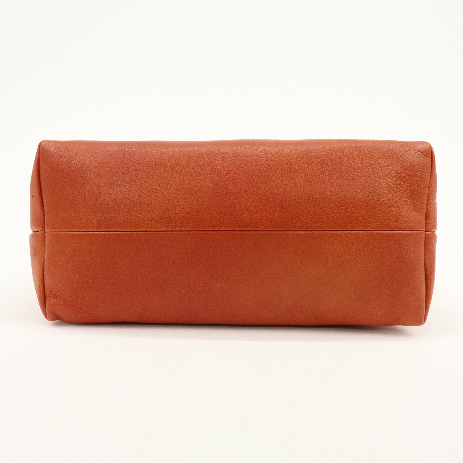 GUCCI Bamboo Laidback Crafty Leather Tote Hand Bag Orange 339002