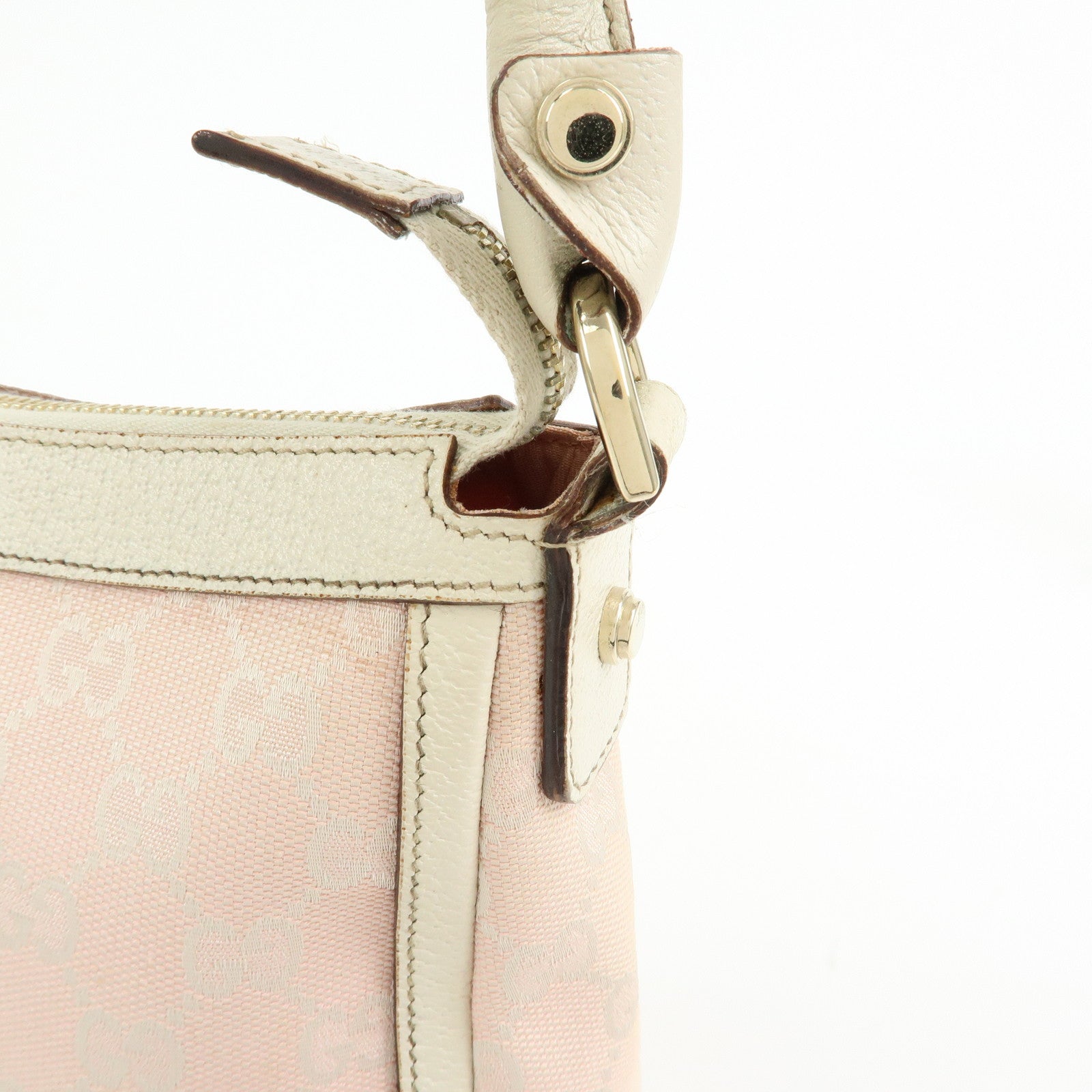 GUCCI GG Canvas Shoulder Bag Hand Bag Pink White 146244