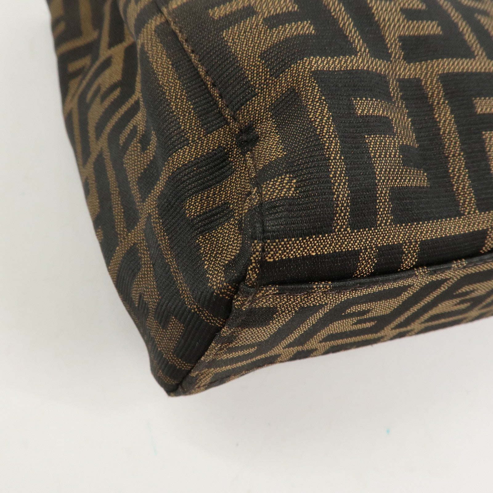 FENDI Zucca Canvas Leather Hand Bag Tote Bag Brown 8BH072