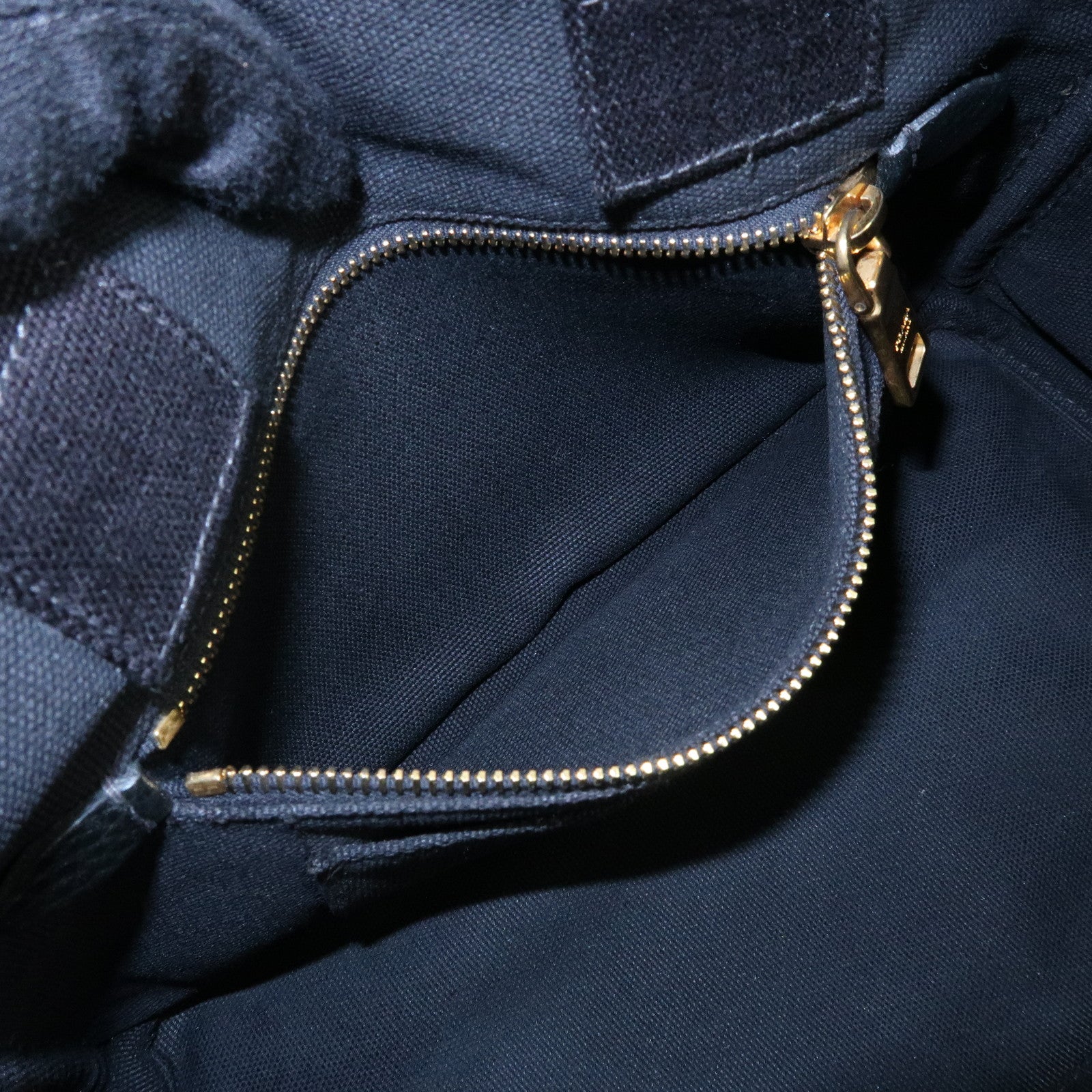 PRADA Canapa Triangle Logo Canvas Tote Bag Hand Bag Black