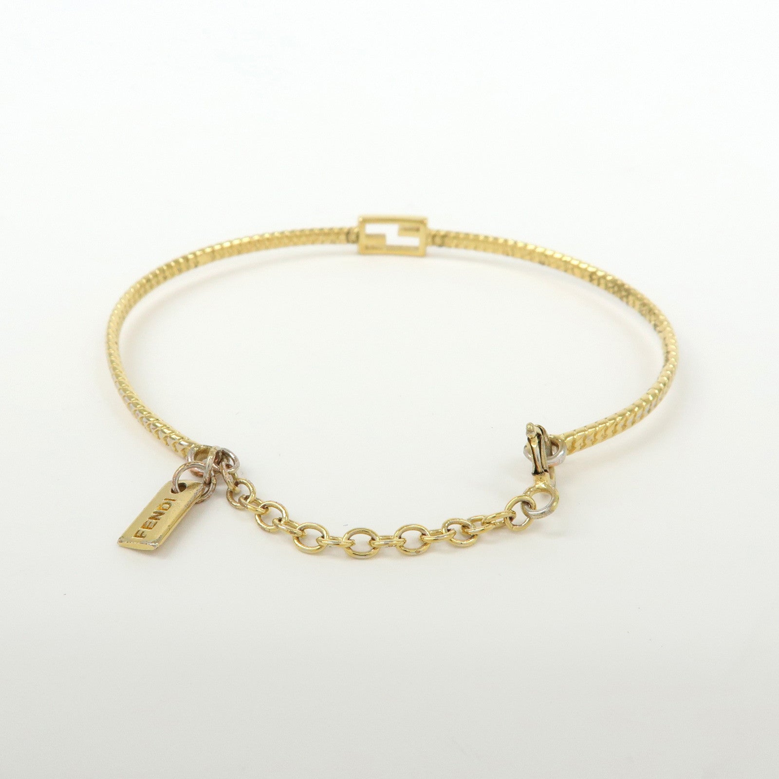 FENDI Metal FF Baguette Bracelet Gold 8AG988