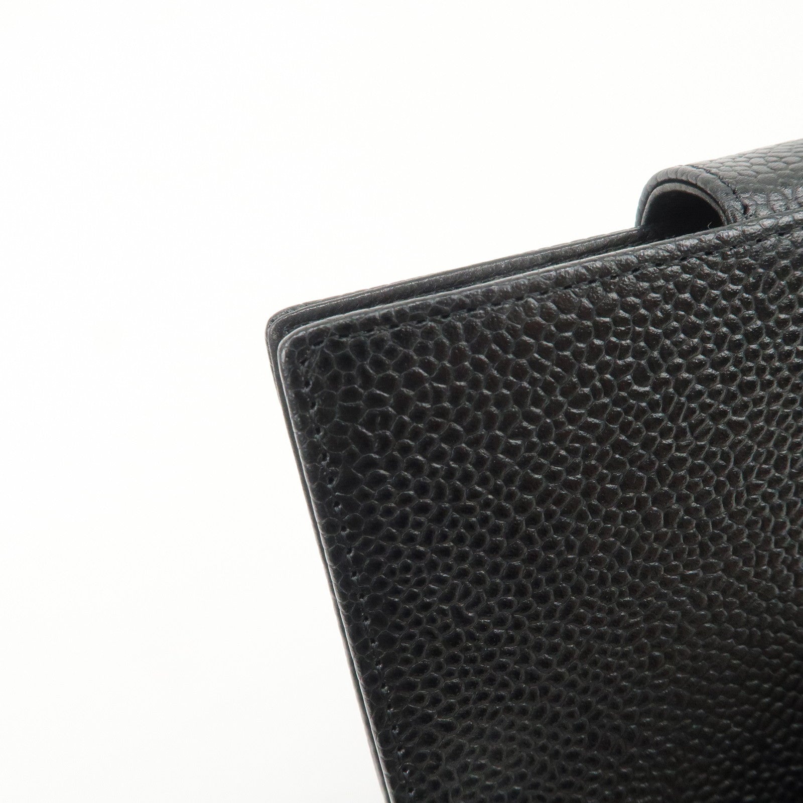 CHANEL COCO Mark Caviarskin Bi-fold Small Wallet Black A13497