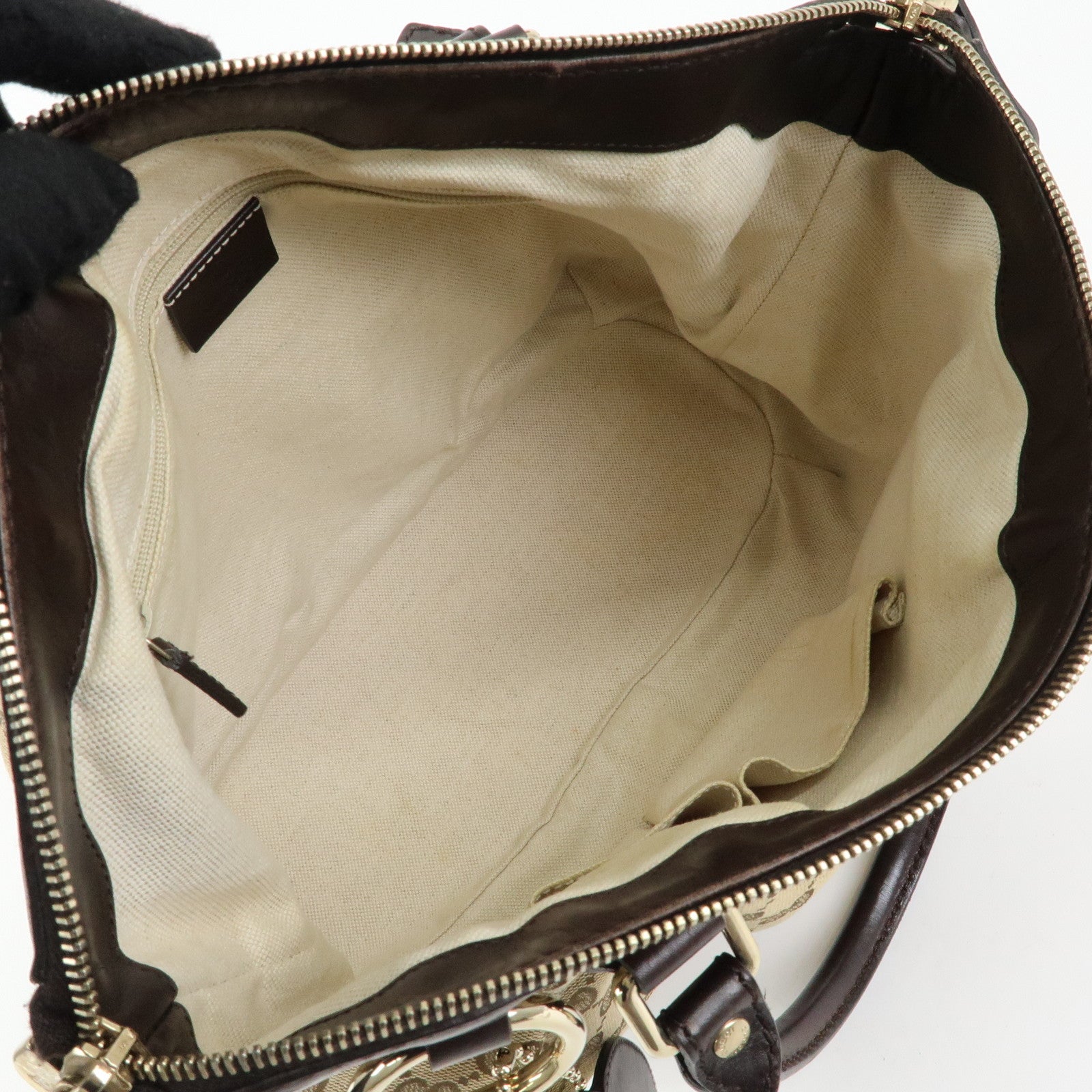 GUCCI Sukey Interlocking G GG Canvas Leather 2Way Bag Brown 247902