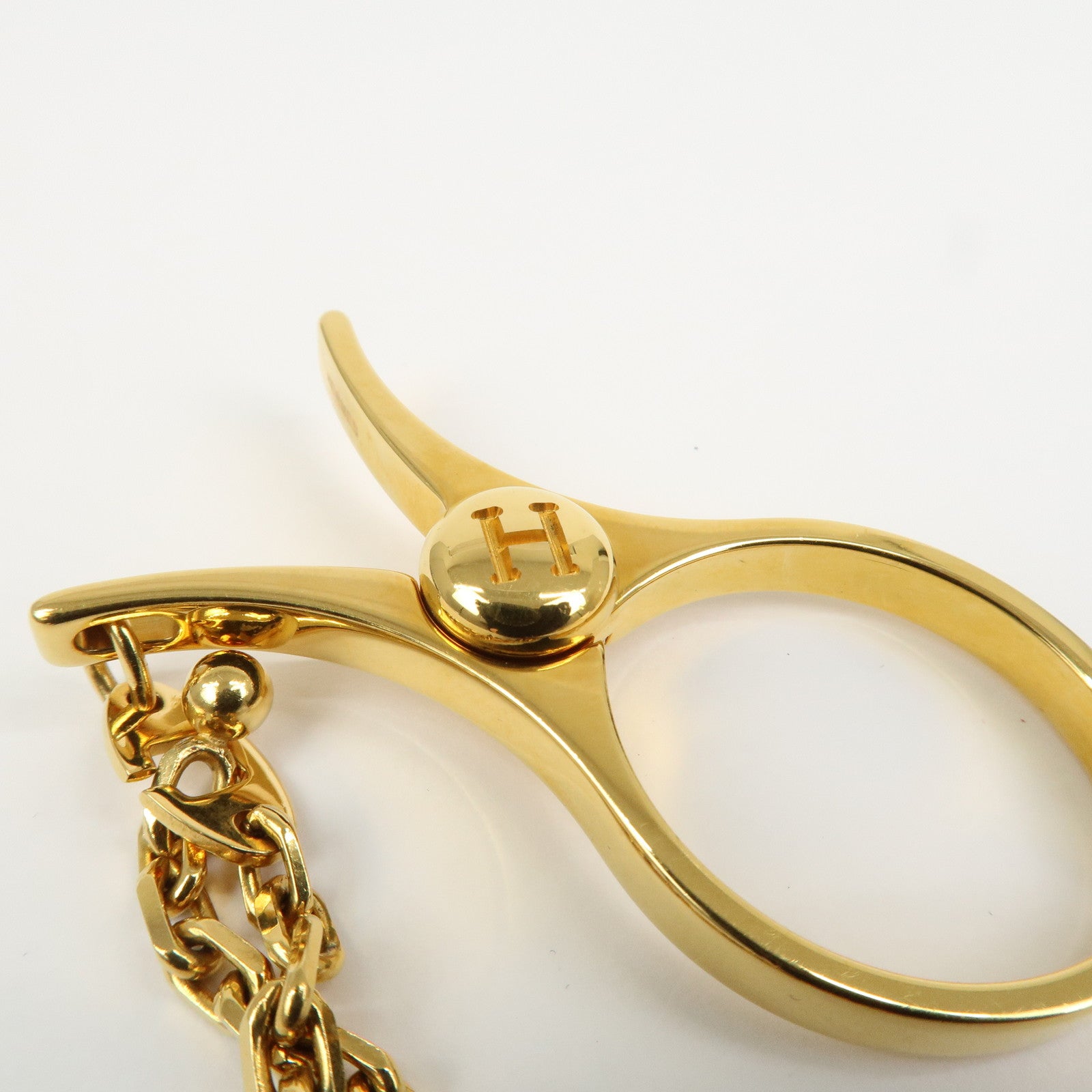 HERMES Filou Metal Glove Clip Glove Holder Gold