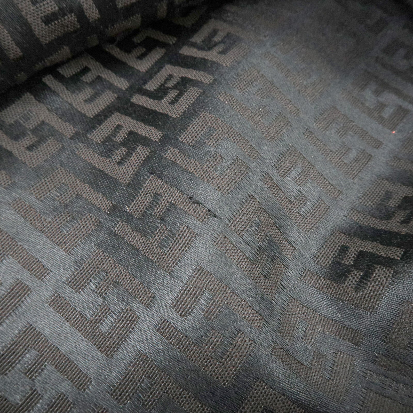 FENDI Zucchino Canvas Leather Tote Bag Shoulder Bag Brown