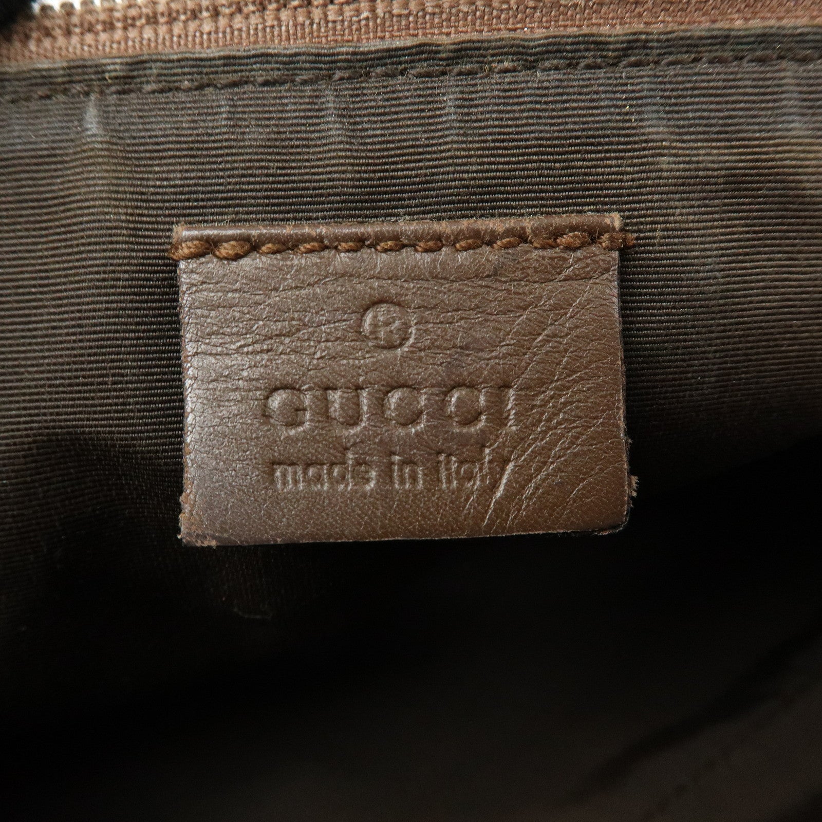 GUCCI Boat Bag GG Canvas Accessory Pouch Hand Bag Brown 039.1103