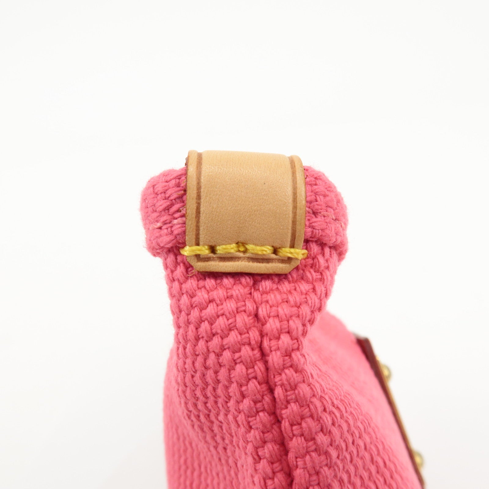 Louis Vuitton Antigua Canvas Leather Pochette Plat PM Pink M40068 Used