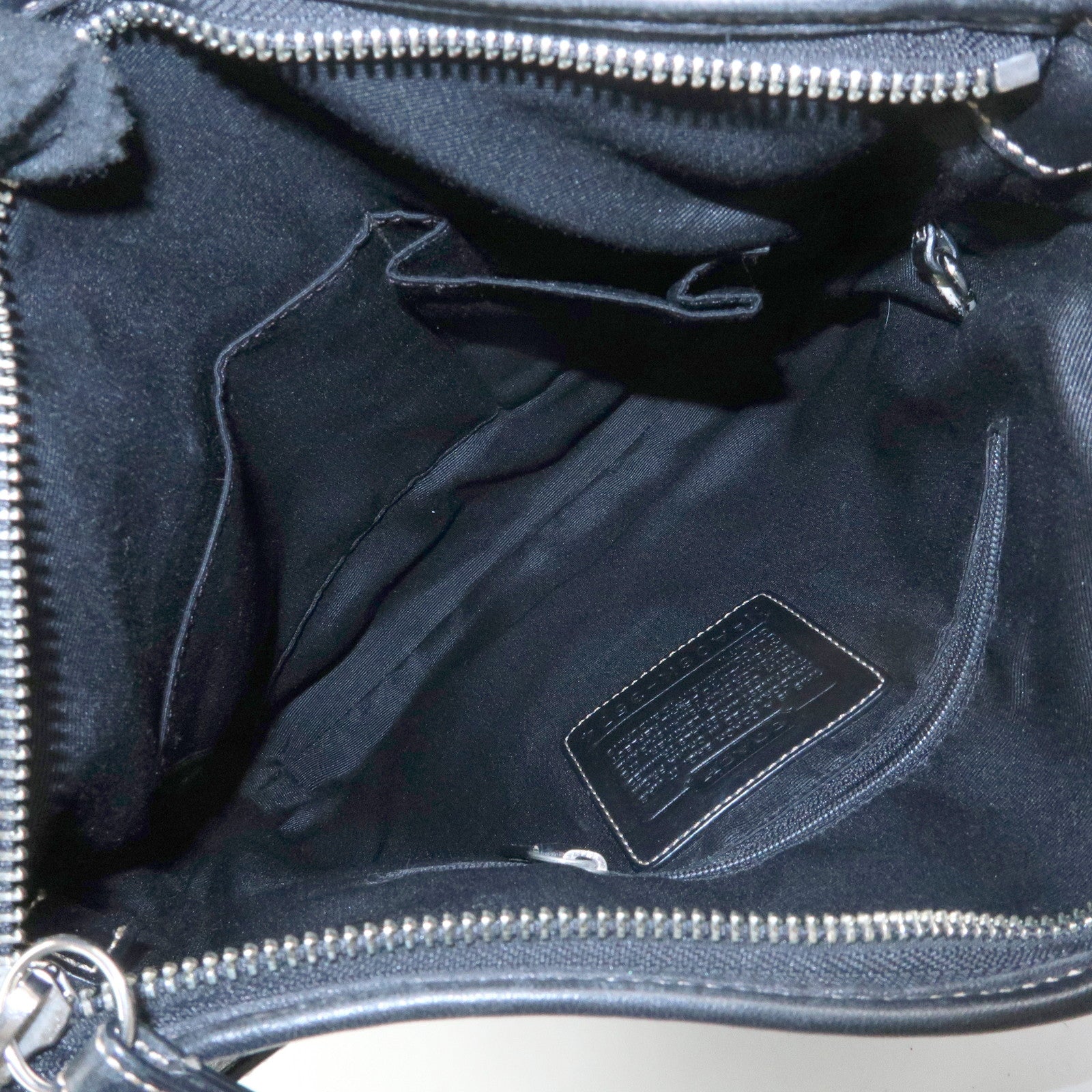 COACH Signature Set of 2 Canvas Leather Shoulder Bag Hand Bag Black