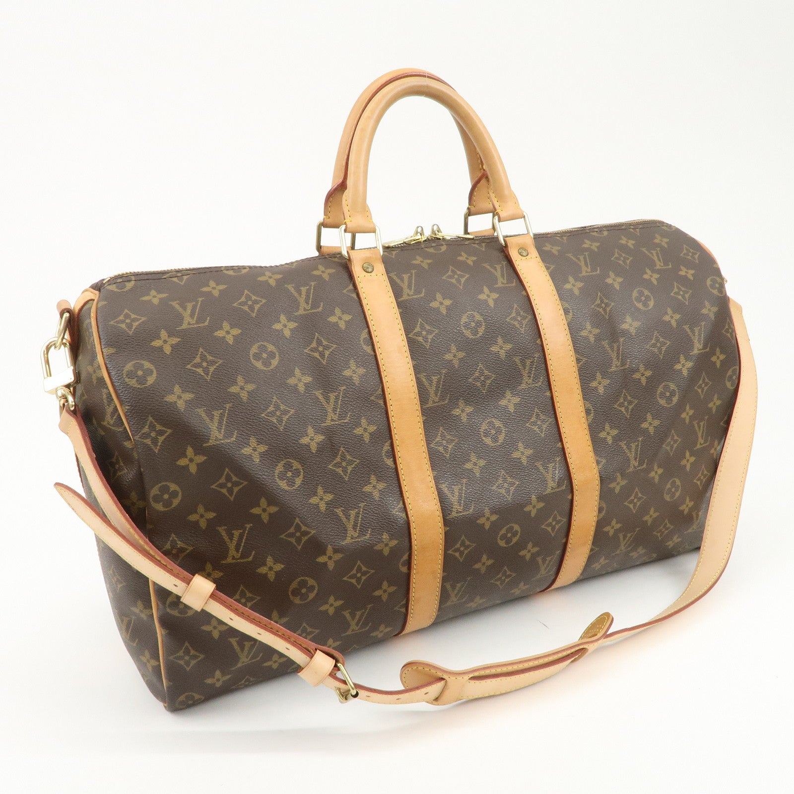 Louis Vuitton Monogram Keep All Bandouliere 50 Boston Bag M41416