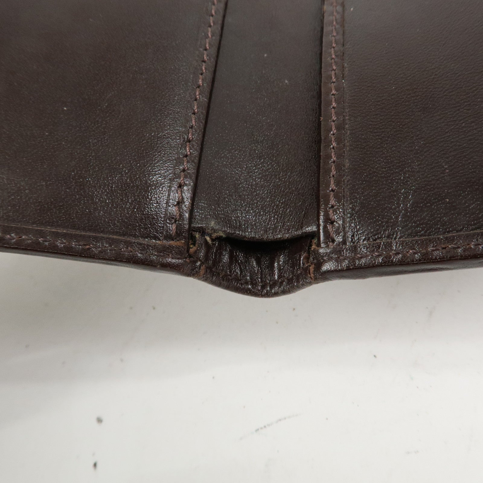 FENDI Zucca Canvas Leather Tri-fold Compact Wallet Brown 30959