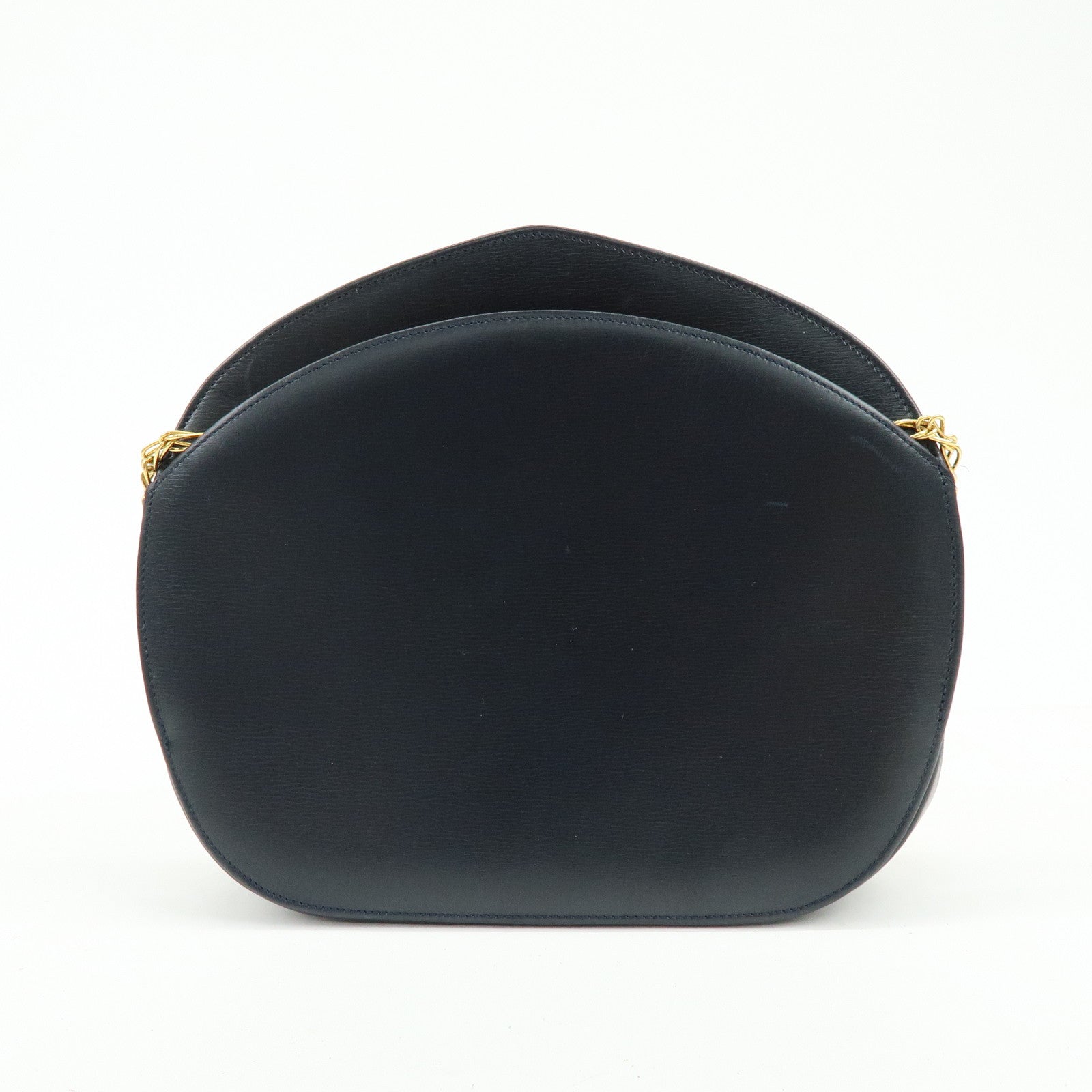 Cartier Sapphire Line Calf Leather Chain Shoulder Bag Navy
