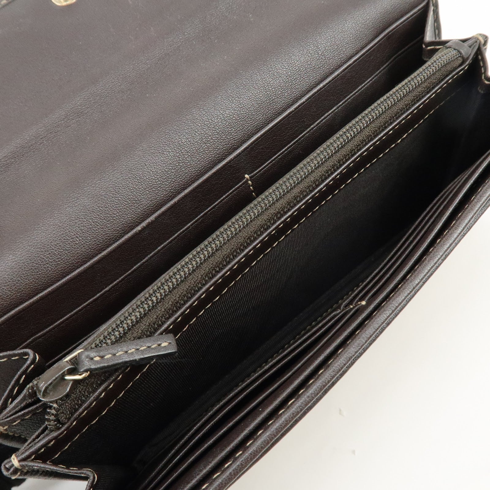 GUCCI Lovely Heart GG Canvas Leather Long Wallet Brown 251861