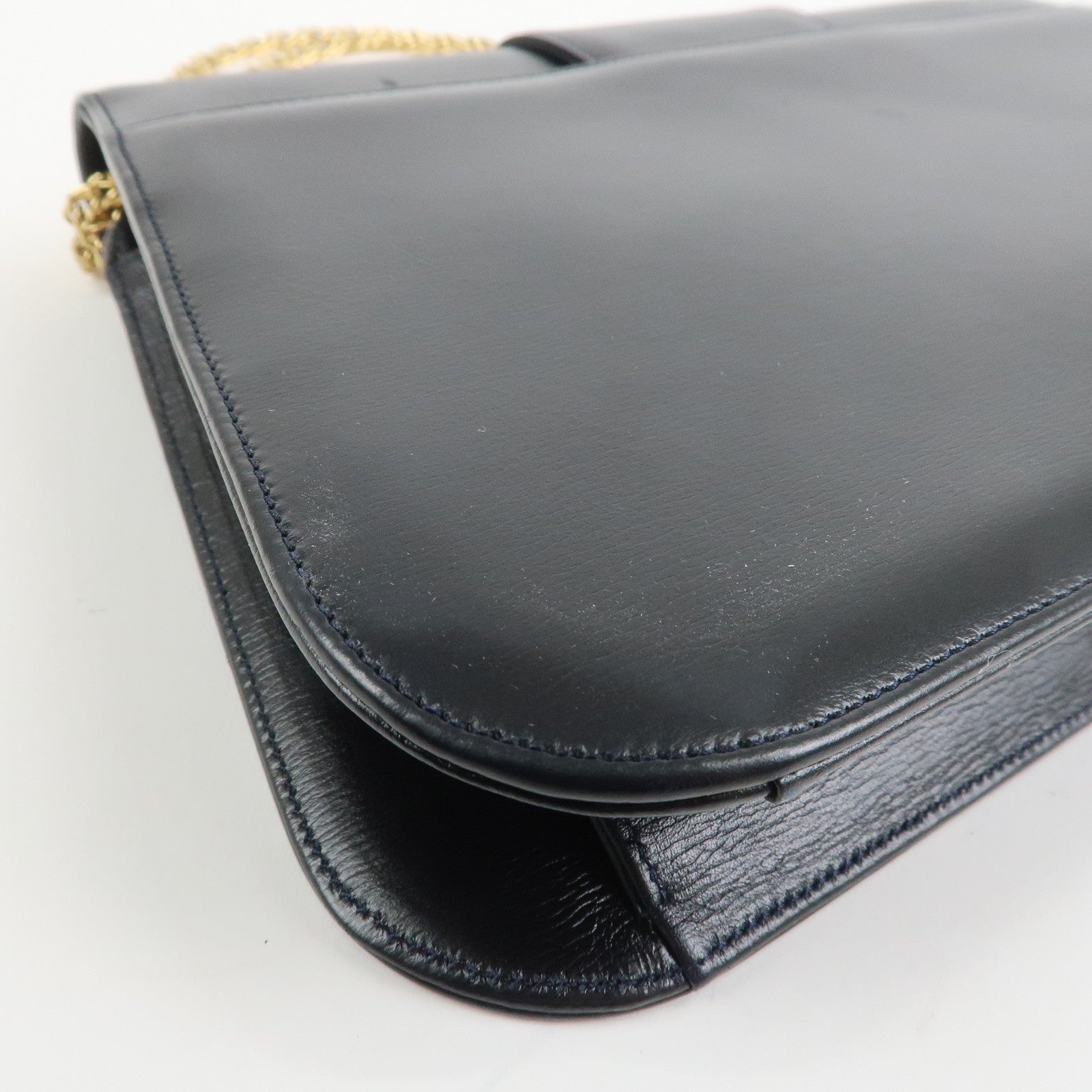 Cartier Sapphire Line Leather Sapphire Chain Shoulder Bag Black